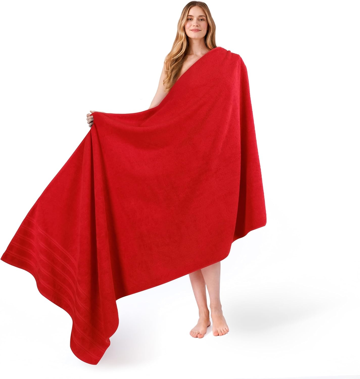 image:imageAmerican Soft Linen 100 Cotton Luxury Turkish Towels 4 PC Hand Towel Set Soft Absorbent Quick Dry OEKO Tex Standard 100 Certificated Durable Machine Washable Breathable Premium Hotel QualityRed
