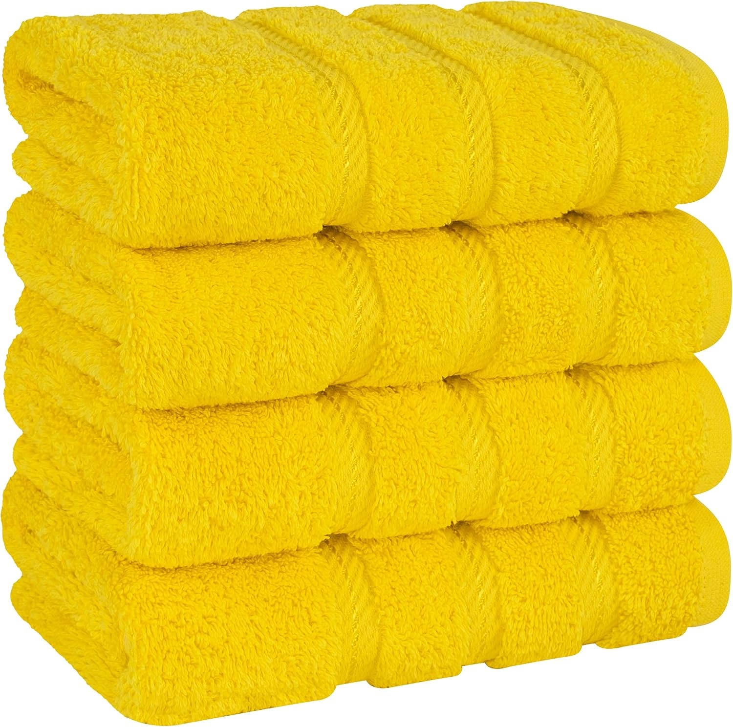 image:imageAmerican Soft Linen 100 Cotton Luxury Turkish Towels 4 PC Hand Towel Set Soft Absorbent Quick Dry OEKO Tex Standard 100 Certificated Durable Machine Washable Breathable Premium Hotel QualityLemon Yellow