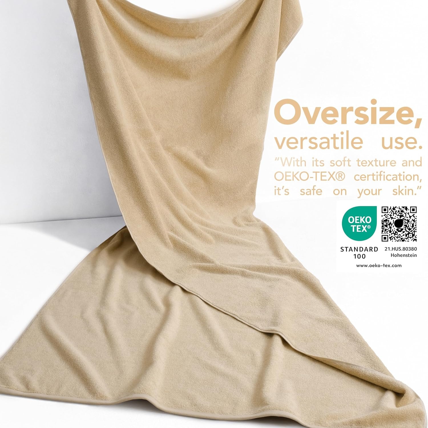 image:imageAmerican Soft Linen 100 Cotton Luxury Turkish Towels 4 PC Hand Towel Set Soft Absorbent Quick Dry OEKO Tex Standard 100 Certificated Durable Machine Washable Breathable Premium Hotel QualityBeige
