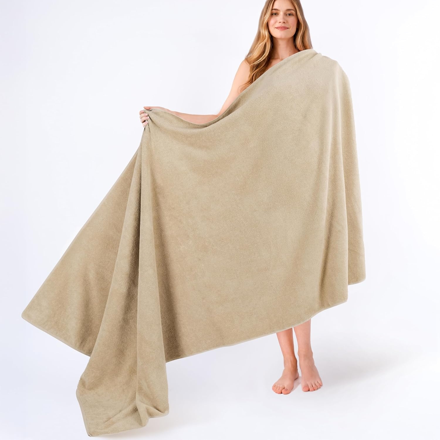 image:imageAmerican Soft Linen 100 Cotton Luxury Turkish Towels 4 PC Hand Towel Set Soft Absorbent Quick Dry OEKO Tex Standard 100 Certificated Durable Machine Washable Breathable Premium Hotel QualityBeige