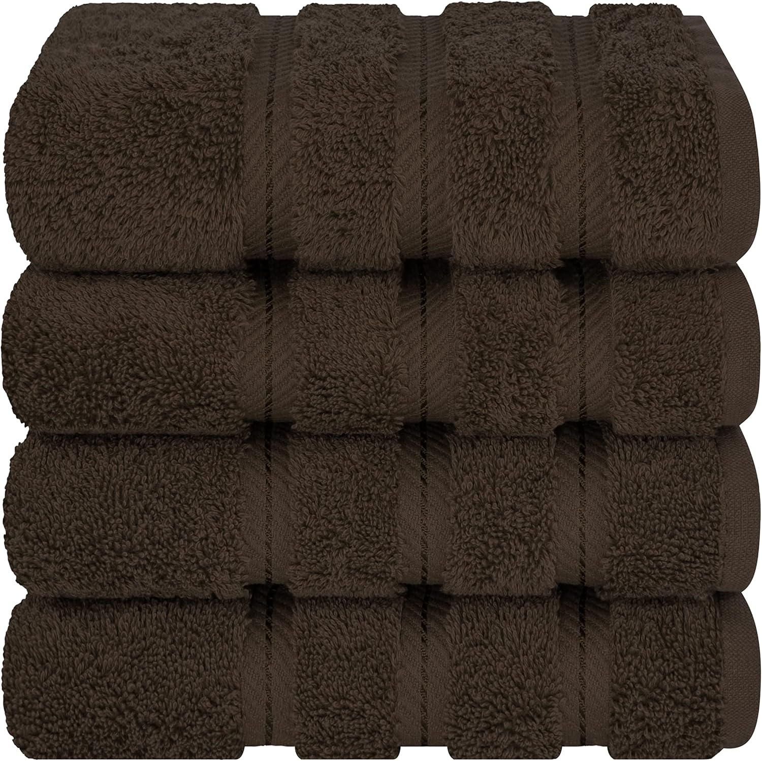 image:imageAmerican Soft Linen 100 Cotton Luxury Turkish Towels 4 PC Hand Towel Set Soft Absorbent Quick Dry OEKO Tex Standard 100 Certificated Durable Machine Washable Breathable Premium Hotel QualityChocolate Brown