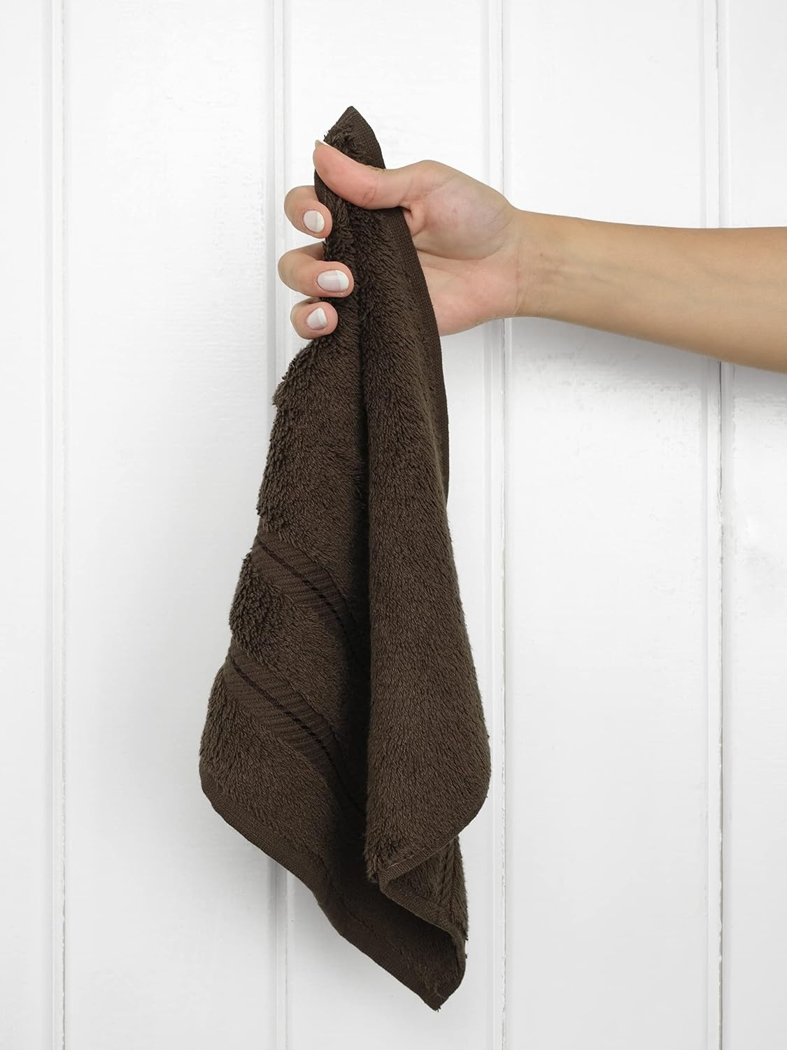 image:imageAmerican Soft Linen 100 Cotton Luxury Turkish Towels 4 PC Hand Towel Set Soft Absorbent Quick Dry OEKO Tex Standard 100 Certificated Durable Machine Washable Breathable Premium Hotel QualityChocolate Brown