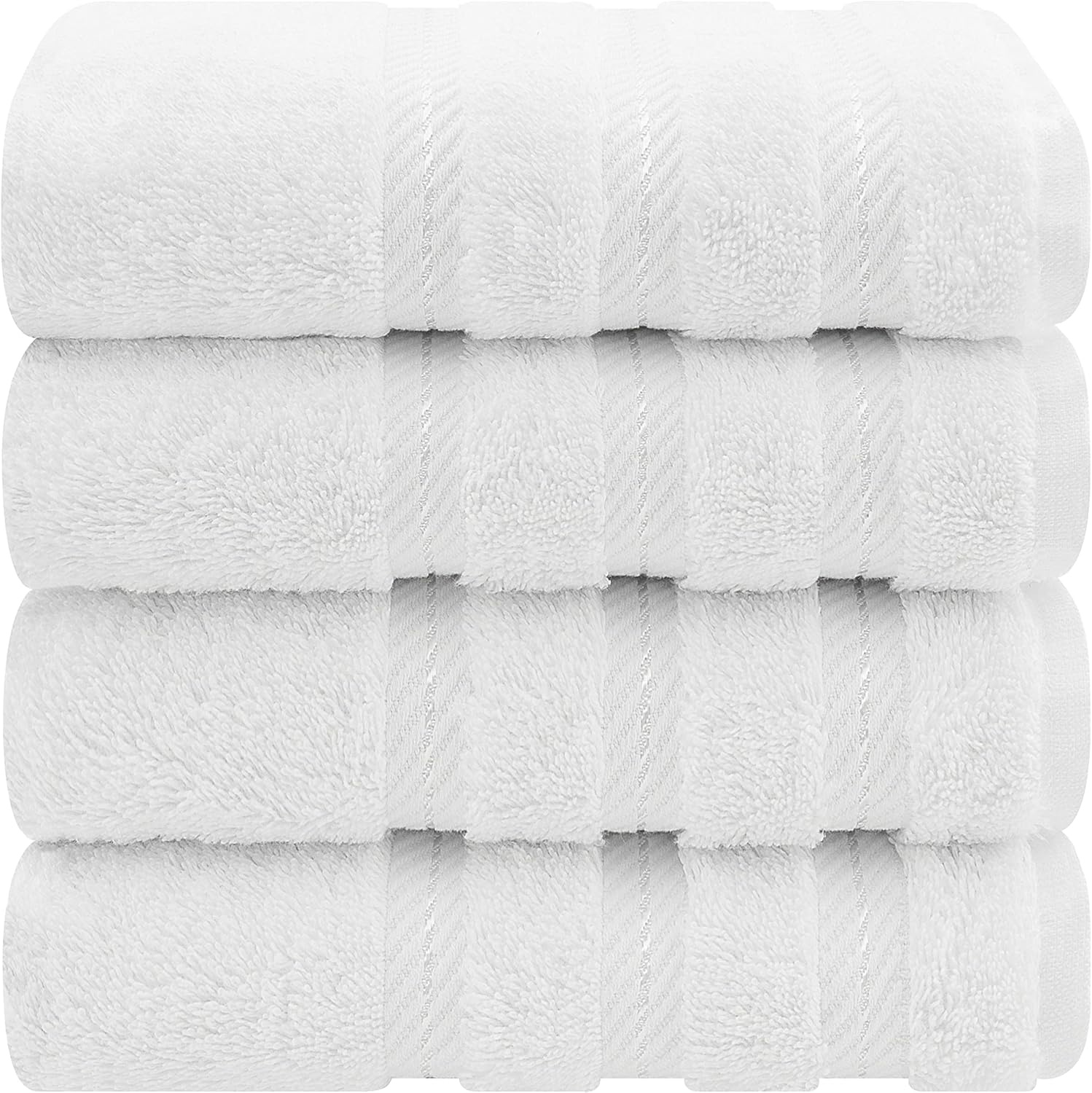 image:imageAmerican Soft Linen 100 Cotton Luxury Turkish Towels 4 PC Hand Towel Set Soft Absorbent Quick Dry OEKO Tex Standard 100 Certificated Durable Machine Washable Breathable Premium Hotel QualityBright White