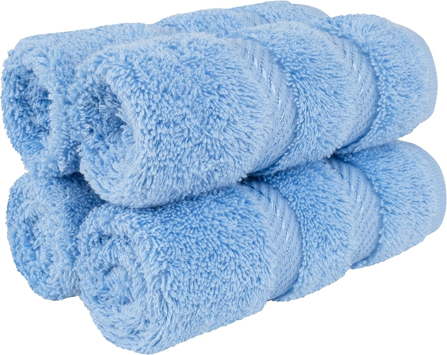 image:imageAmerican Soft Linen 100 Cotton Luxury Turkish Towels 4 PC Hand Towel Set Soft Absorbent Quick Dry OEKO Tex Standard 100 Certificated Durable Machine Washable Breathable Premium Hotel QualitySky Blue