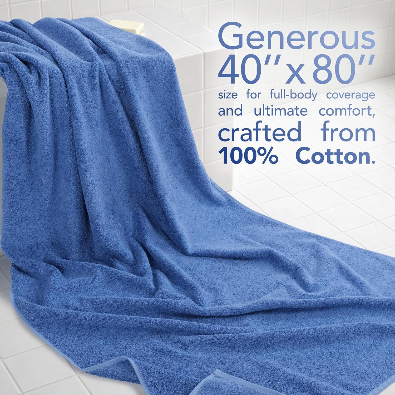 image:imageAmerican Soft Linen 100 Cotton Luxury Turkish Towels 4 PC Hand Towel Set Soft Absorbent Quick Dry OEKO Tex Standard 100 Certificated Durable Machine Washable Breathable Premium Hotel QualityElectric Blue