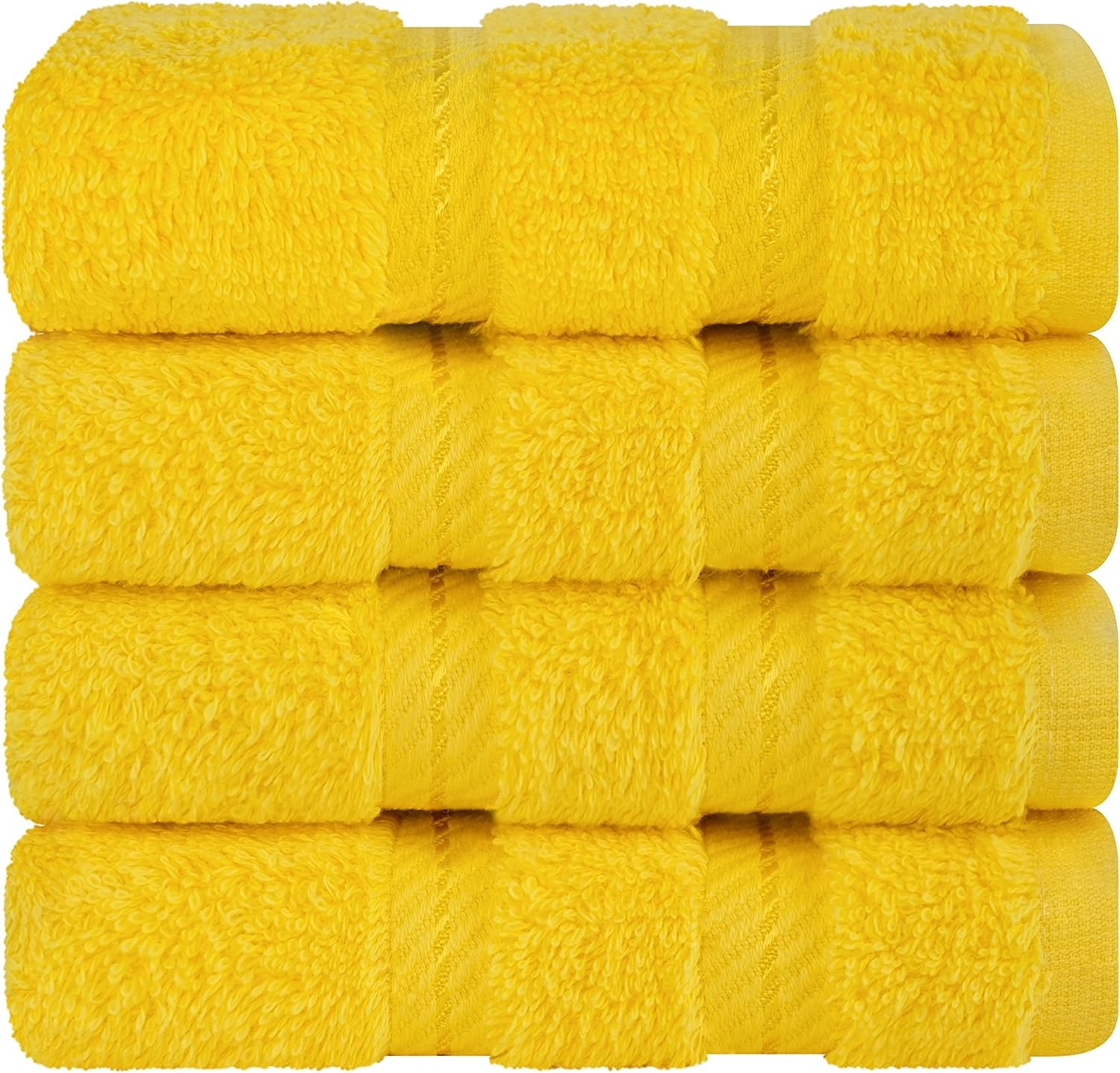 image:imageAmerican Soft Linen 100 Cotton Luxury Turkish Towels 4 PC Hand Towel Set Soft Absorbent Quick Dry OEKO Tex Standard 100 Certificated Durable Machine Washable Breathable Premium Hotel QualityLemon Yellow
