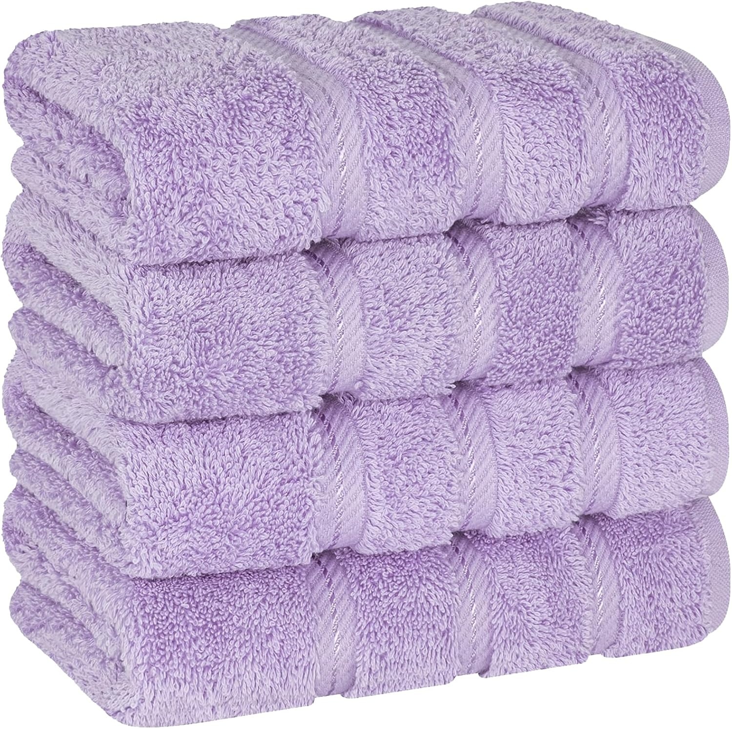 image:imageAmerican Soft Linen 100 Cotton Luxury Turkish Towels 4 PC Hand Towel Set Soft Absorbent Quick Dry OEKO Tex Standard 100 Certificated Durable Machine Washable Breathable Premium Hotel QualityLilac