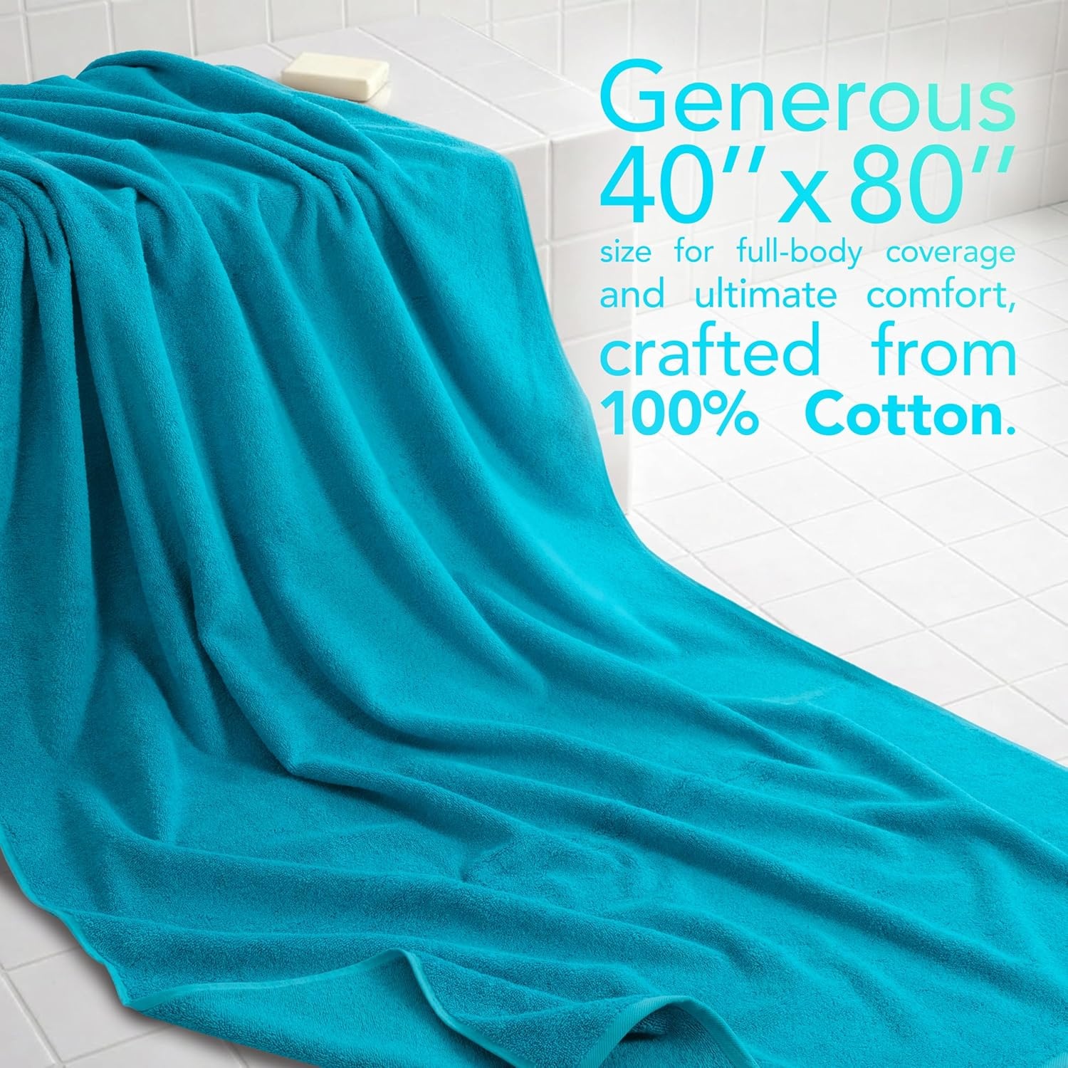 image:imageAmerican Soft Linen 100 Cotton Luxury Turkish Towels 4 PC Hand Towel Set Soft Absorbent Quick Dry OEKO Tex Standard 100 Certificated Durable Machine Washable Breathable Premium Hotel QualityAqua Blue