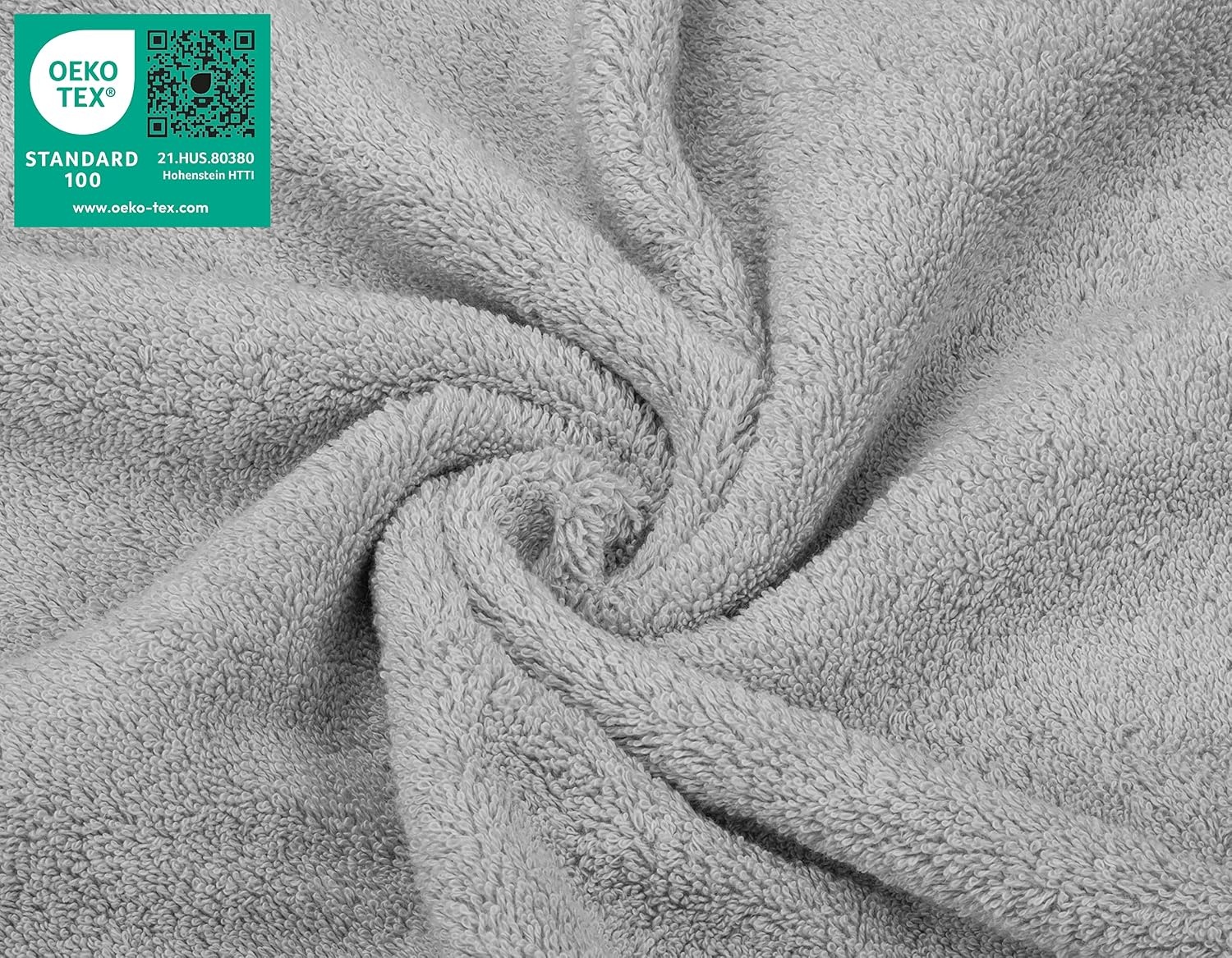 image:imageAmerican Soft Linen 100 Cotton Luxury Turkish Towels 4 PC Hand Towel Set Soft Absorbent Quick Dry OEKO Tex Standard 100 Certificated Durable Machine Washable Breathable Premium Hotel QualityLight Grey