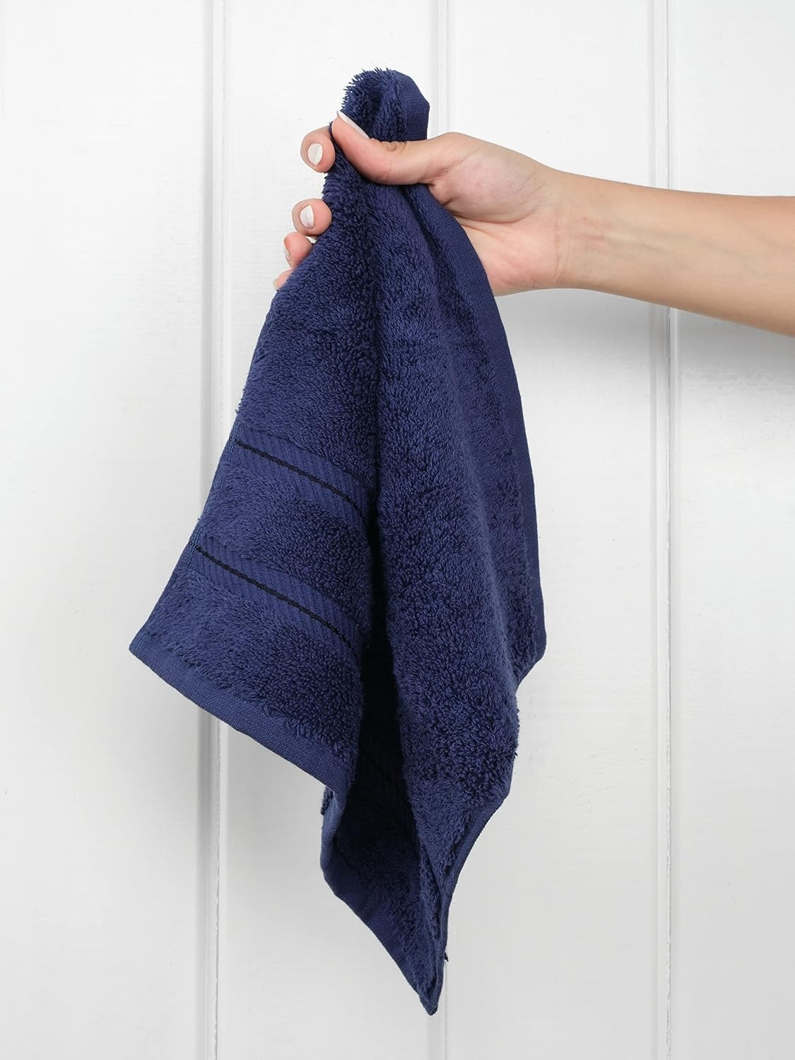 image:imageAmerican Soft Linen 100 Cotton Luxury Turkish Towels 4 PC Hand Towel Set Soft Absorbent Quick Dry OEKO Tex Standard 100 Certificated Durable Machine Washable Breathable Premium Hotel QualityNavy Blue