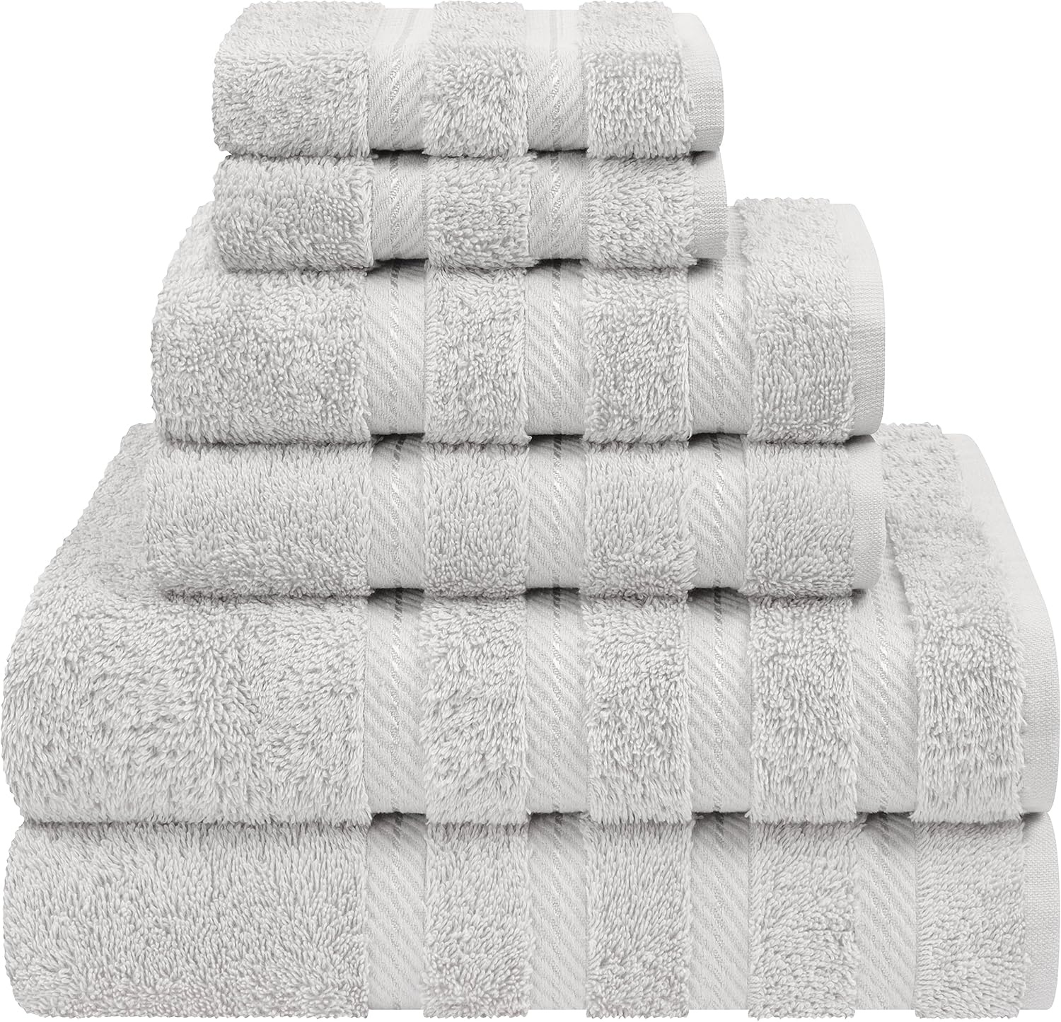 image:imageAmerican Soft Linen 100 Cotton Luxury Turkish Towels 4 PC Hand Towel Set Soft Absorbent Quick Dry OEKO Tex Standard 100 Certificated Durable Machine Washable Breathable Premium Hotel QualitySilver Gray