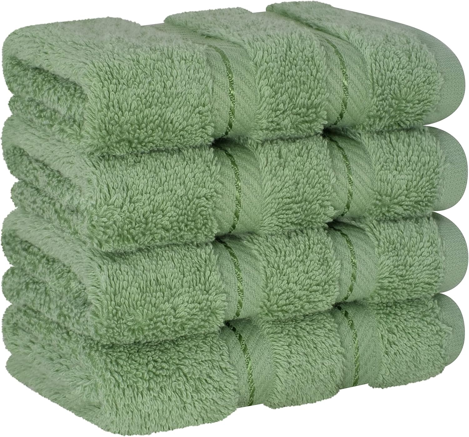 image:imageAmerican Soft Linen 100 Cotton Luxury Turkish Towels 4 PC Hand Towel Set Soft Absorbent Quick Dry OEKO Tex Standard 100 Certificated Durable Machine Washable Breathable Premium Hotel QualitySage Green