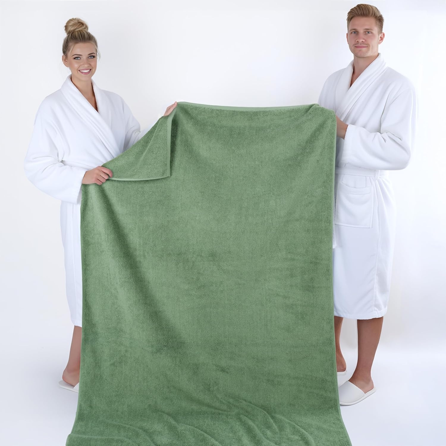 image:imageAmerican Soft Linen 100 Cotton Luxury Turkish Towels 4 PC Hand Towel Set Soft Absorbent Quick Dry OEKO Tex Standard 100 Certificated Durable Machine Washable Breathable Premium Hotel QualitySage Green