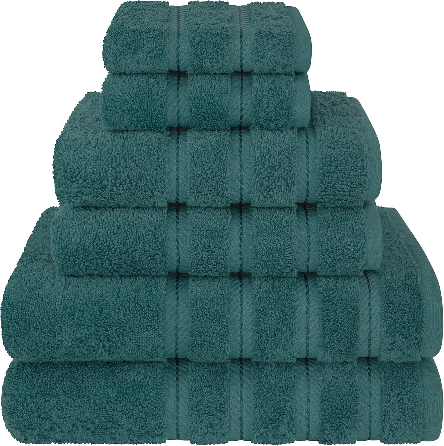 image:imageAmerican Soft Linen 100 Cotton Luxury Turkish Towels 4 PC Hand Towel Set Soft Absorbent Quick Dry OEKO Tex Standard 100 Certificated Durable Machine Washable Breathable Premium Hotel QualityTeal