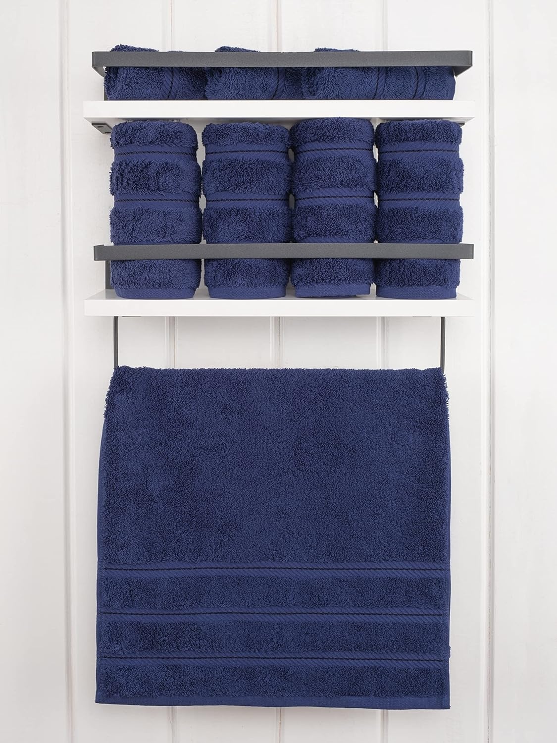 image:imageAmerican Soft Linen 100 Cotton Luxury Turkish Towels 4 PC Hand Towel Set Soft Absorbent Quick Dry OEKO Tex Standard 100 Certificated Durable Machine Washable Breathable Premium Hotel QualityNavy Blue