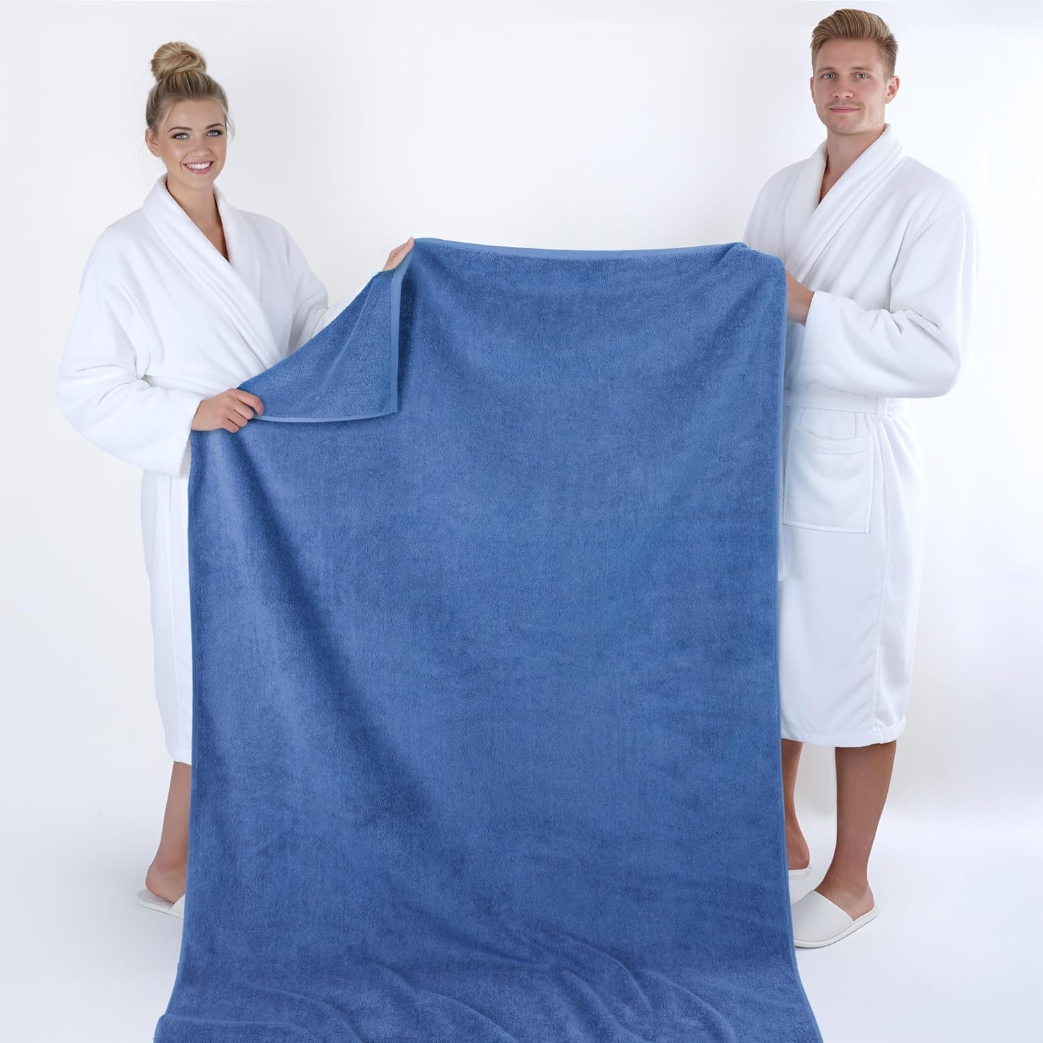 image:imageAmerican Soft Linen 100 Cotton Luxury Turkish Towels 4 PC Hand Towel Set Soft Absorbent Quick Dry OEKO Tex Standard 100 Certificated Durable Machine Washable Breathable Premium Hotel QualityElectric Blue