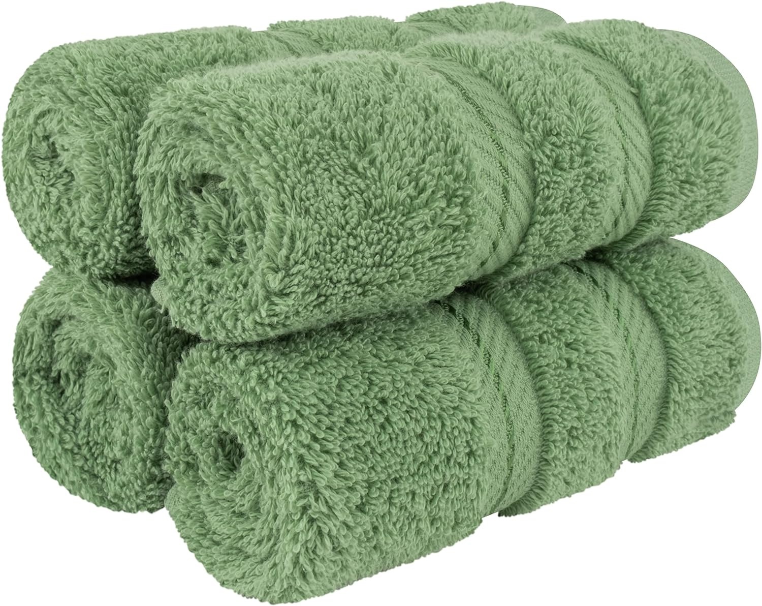 image:imageAmerican Soft Linen 100 Cotton Luxury Turkish Towels 4 PC Hand Towel Set Soft Absorbent Quick Dry OEKO Tex Standard 100 Certificated Durable Machine Washable Breathable Premium Hotel QualitySage Green