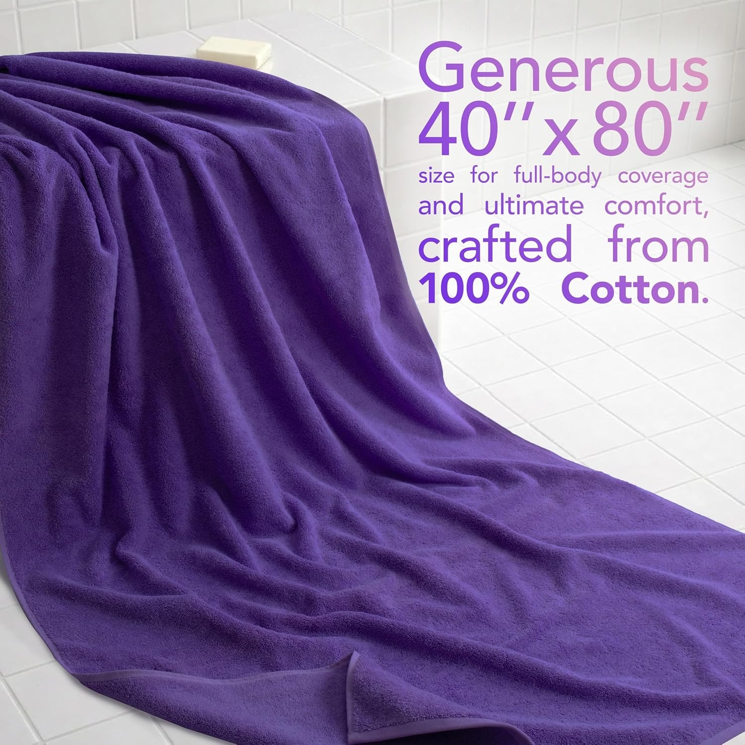 image:imageAmerican Soft Linen 100 Cotton Luxury Turkish Towels 4 PC Hand Towel Set Soft Absorbent Quick Dry OEKO Tex Standard 100 Certificated Durable Machine Washable Breathable Premium Hotel QualityViolet Purple