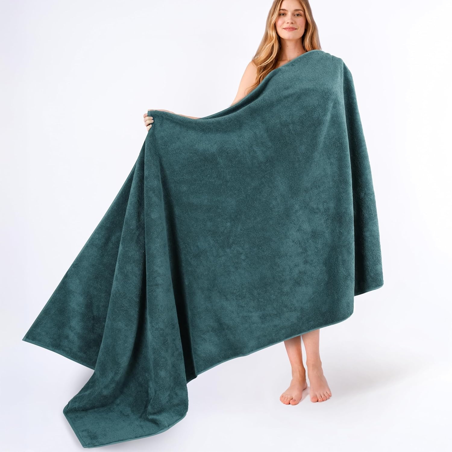 image:imageAmerican Soft Linen 100 Cotton Luxury Turkish Towels 4 PC Hand Towel Set Soft Absorbent Quick Dry OEKO Tex Standard 100 Certificated Durable Machine Washable Breathable Premium Hotel QualityTeal
