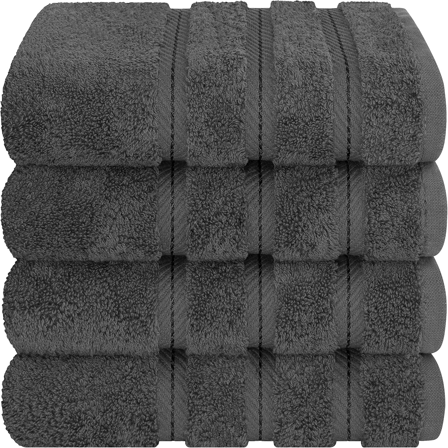 image:imageAmerican Soft Linen 100 Cotton Luxury Turkish Towels 4 PC Hand Towel Set Soft Absorbent Quick Dry OEKO Tex Standard 100 Certificated Durable Machine Washable Breathable Premium Hotel QualityDark Gray