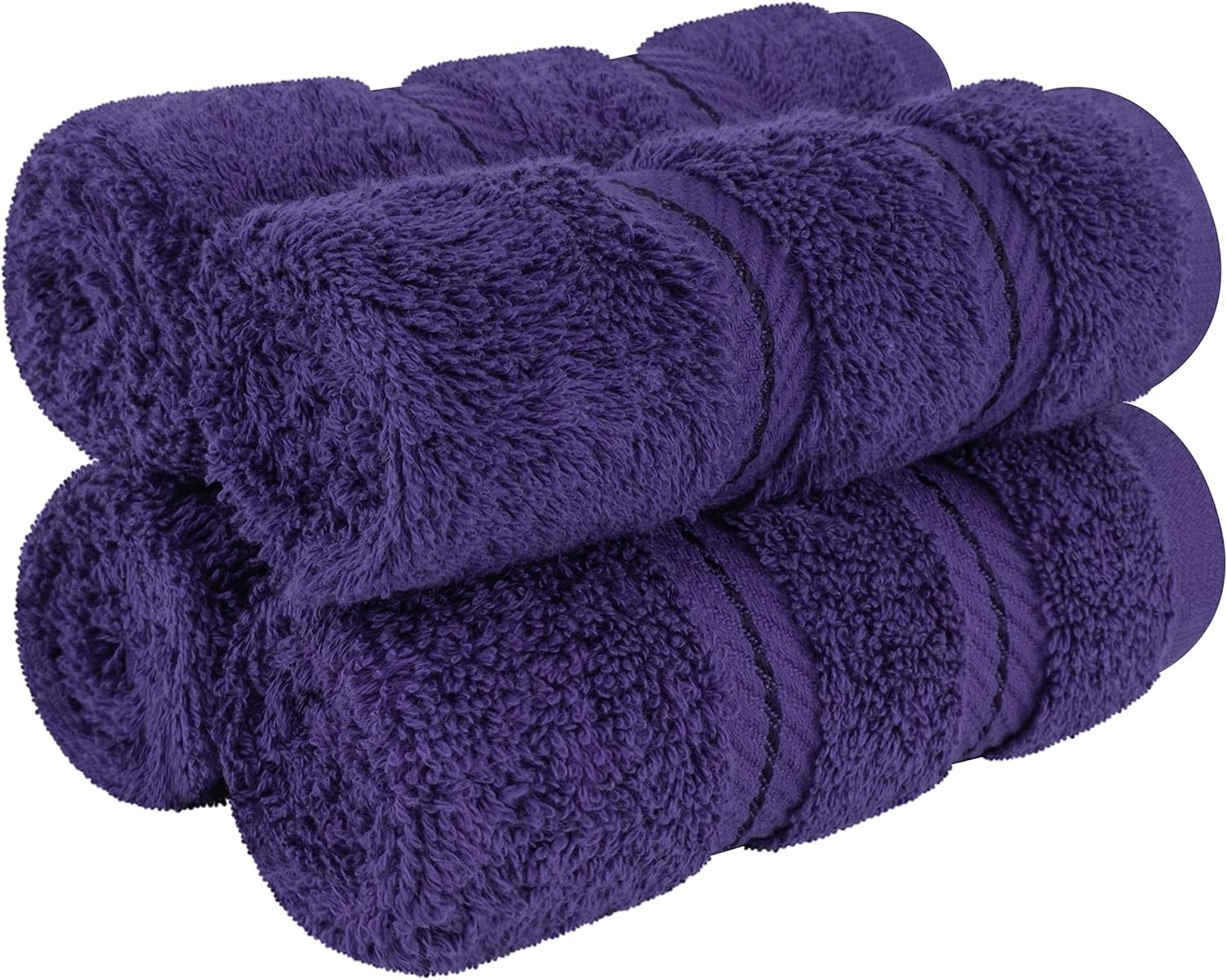 image:imageAmerican Soft Linen 100 Cotton Luxury Turkish Towels 4 PC Hand Towel Set Soft Absorbent Quick Dry OEKO Tex Standard 100 Certificated Durable Machine Washable Breathable Premium Hotel QualityViolet Purple