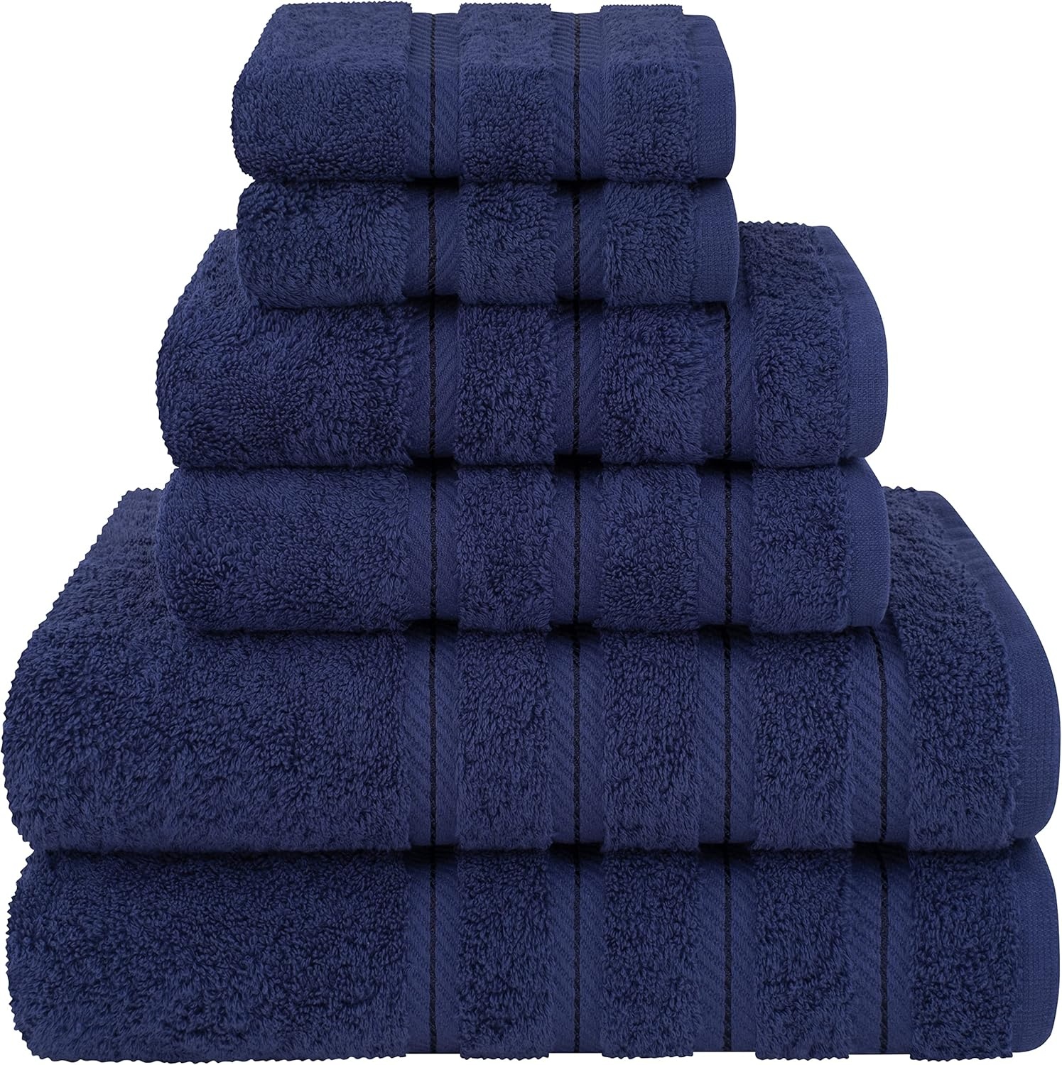 image:imageAmerican Soft Linen 100 Cotton Luxury Turkish Towels 4 PC Hand Towel Set Soft Absorbent Quick Dry OEKO Tex Standard 100 Certificated Durable Machine Washable Breathable Premium Hotel QualityNavy Blue