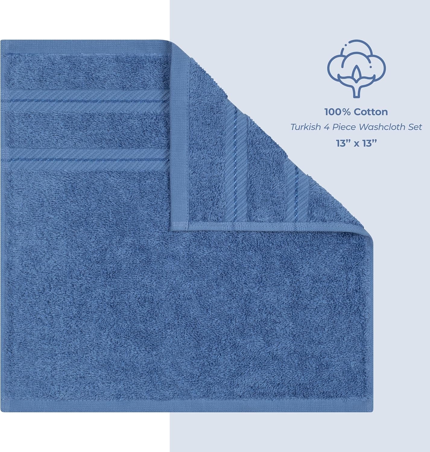 image:imageAmerican Soft Linen 100 Cotton Luxury Turkish Towels 4 PC Hand Towel Set Soft Absorbent Quick Dry OEKO Tex Standard 100 Certificated Durable Machine Washable Breathable Premium Hotel QualityElectric Blue