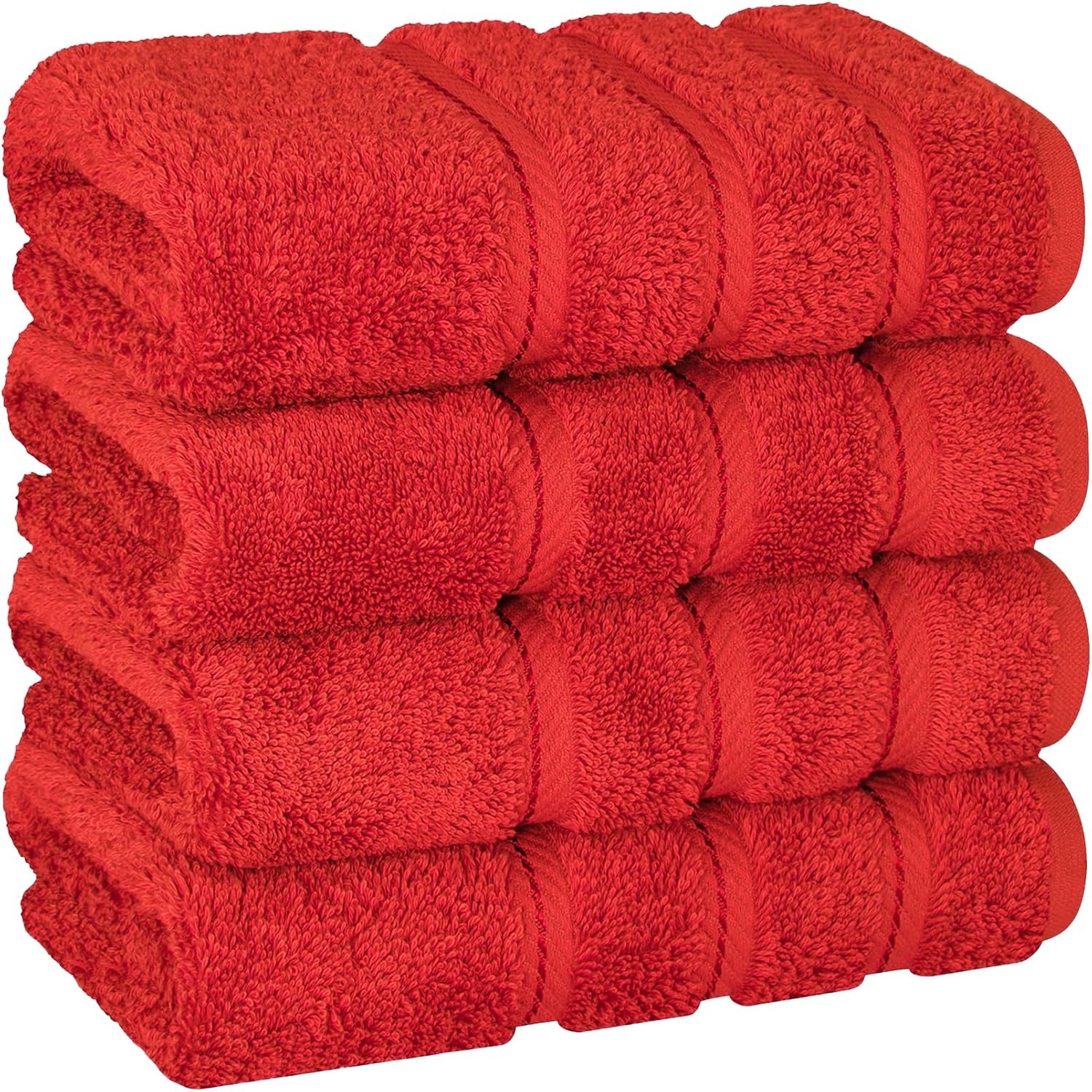 image:imageAmerican Soft Linen 100 Cotton Luxury Turkish Towels 4 PC Hand Towel Set Soft Absorbent Quick Dry OEKO Tex Standard 100 Certificated Durable Machine Washable Breathable Premium Hotel QualityRed