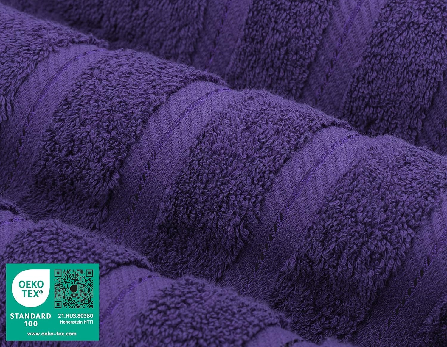 image:imageAmerican Soft Linen 100 Cotton Luxury Turkish Towels 4 PC Hand Towel Set Soft Absorbent Quick Dry OEKO Tex Standard 100 Certificated Durable Machine Washable Breathable Premium Hotel QualityViolet Purple