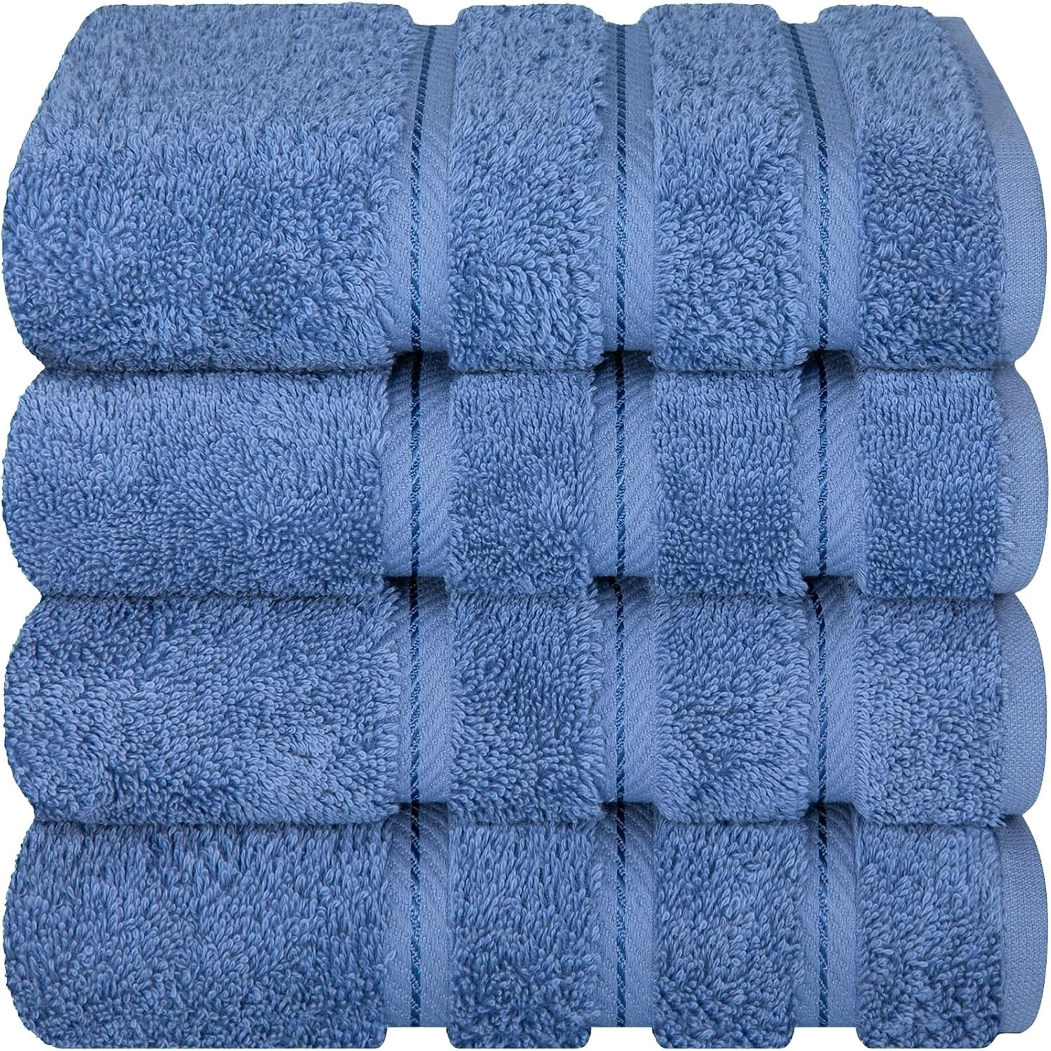 image:imageAmerican Soft Linen 100 Cotton Luxury Turkish Towels 4 PC Hand Towel Set Soft Absorbent Quick Dry OEKO Tex Standard 100 Certificated Durable Machine Washable Breathable Premium Hotel QualityElectric Blue