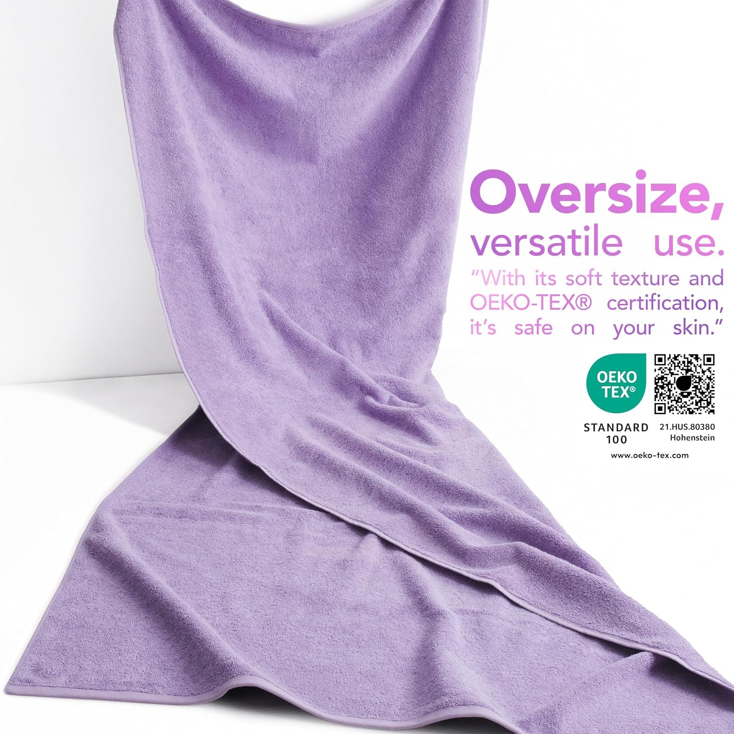 image:imageAmerican Soft Linen 100 Cotton Luxury Turkish Towels 4 PC Hand Towel Set Soft Absorbent Quick Dry OEKO Tex Standard 100 Certificated Durable Machine Washable Breathable Premium Hotel QualityLilac