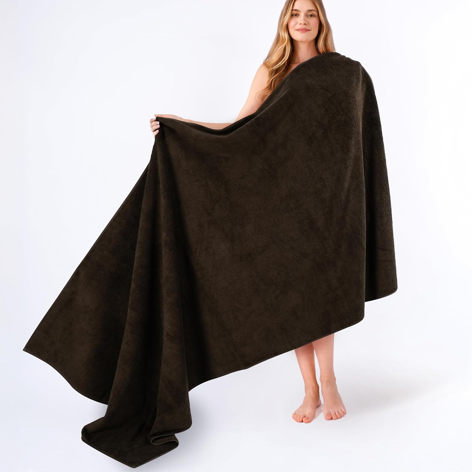 image:imageAmerican Soft Linen 100 Cotton Luxury Turkish Towels 4 PC Hand Towel Set Soft Absorbent Quick Dry OEKO Tex Standard 100 Certificated Durable Machine Washable Breathable Premium Hotel QualityChocolate Brown