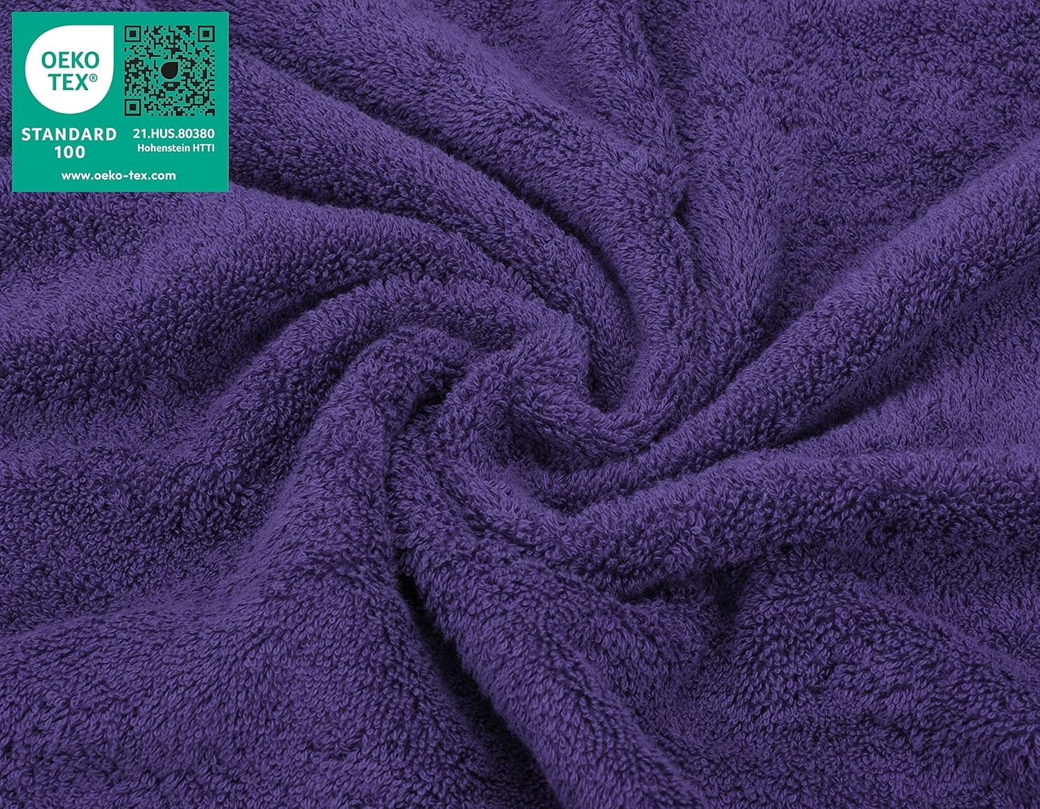 image:imageAmerican Soft Linen 100 Cotton Luxury Turkish Towels 4 PC Hand Towel Set Soft Absorbent Quick Dry OEKO Tex Standard 100 Certificated Durable Machine Washable Breathable Premium Hotel QualityViolet Purple