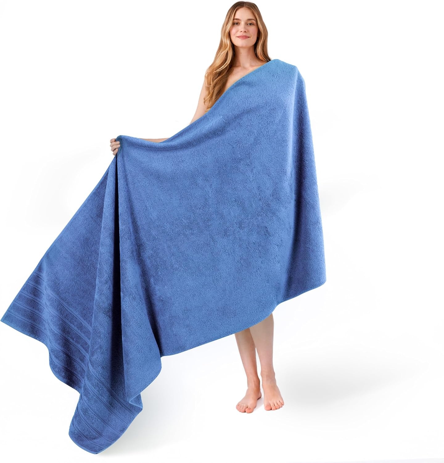image:imageAmerican Soft Linen 100 Cotton Luxury Turkish Towels 4 PC Hand Towel Set Soft Absorbent Quick Dry OEKO Tex Standard 100 Certificated Durable Machine Washable Breathable Premium Hotel QualityElectric Blue