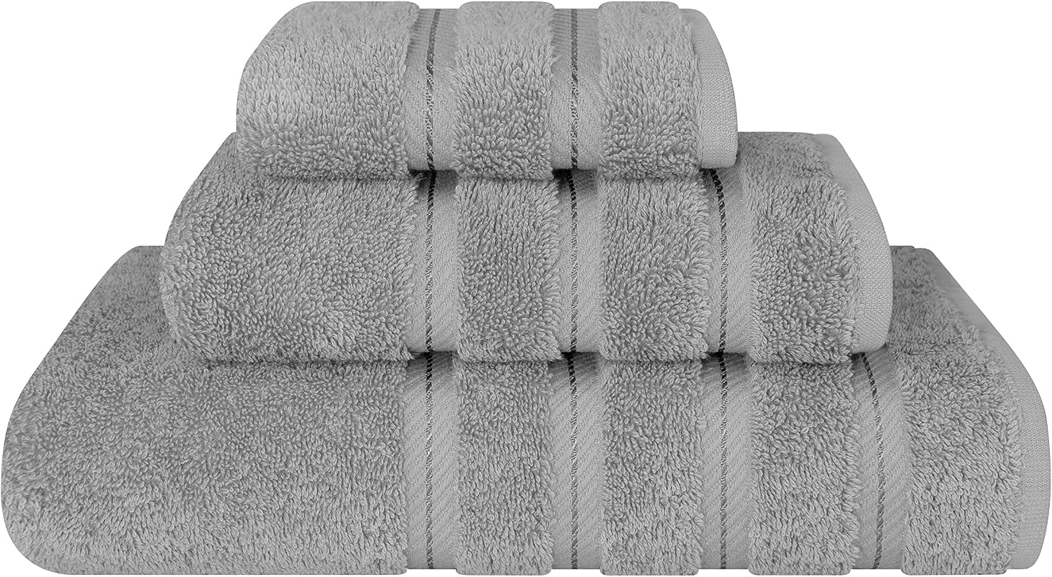 image:imageAmerican Soft Linen 100 Cotton Luxury Turkish Towels 4 PC Hand Towel Set Soft Absorbent Quick Dry OEKO Tex Standard 100 Certificated Durable Machine Washable Breathable Premium Hotel QualityLight Grey