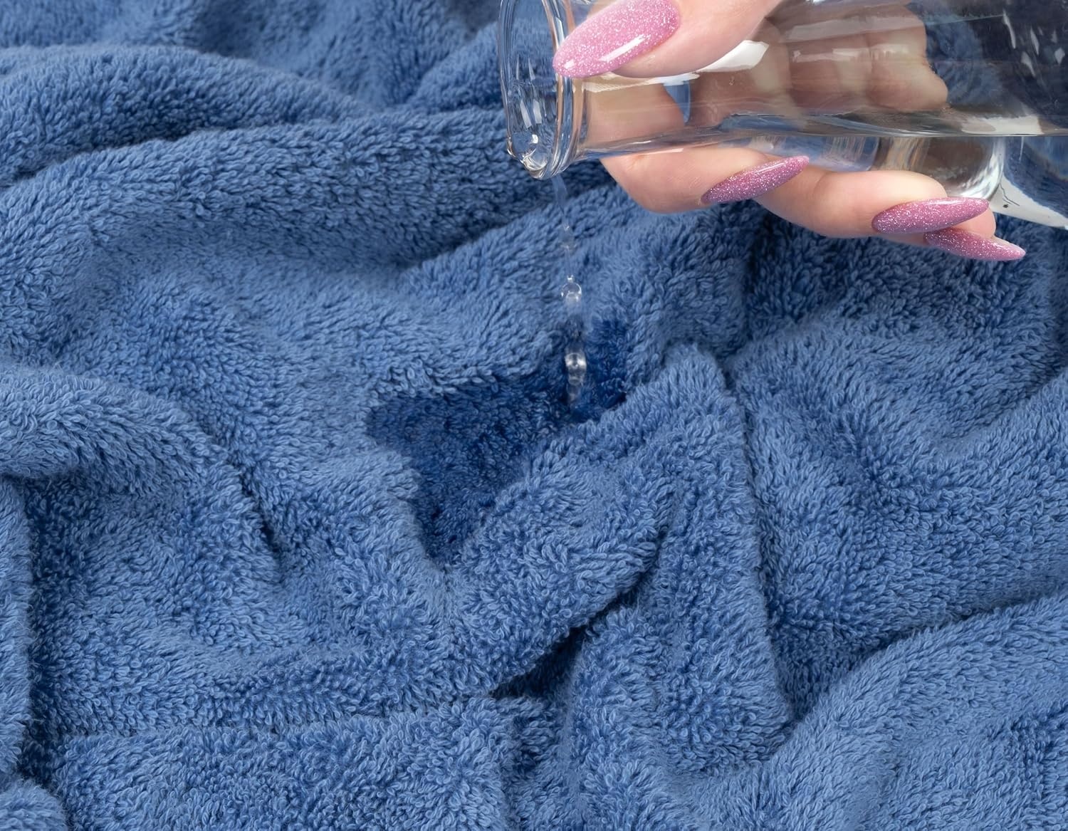 image:imageAmerican Soft Linen 100 Cotton Luxury Turkish Towels 4 PC Hand Towel Set Soft Absorbent Quick Dry OEKO Tex Standard 100 Certificated Durable Machine Washable Breathable Premium Hotel QualityElectric Blue