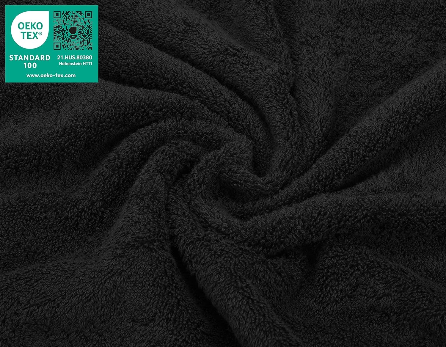 image:imageAmerican Soft Linen 100 Cotton Luxury Turkish Towels 4 PC Hand Towel Set Soft Absorbent Quick Dry OEKO Tex Standard 100 Certificated Durable Machine Washable Breathable Premium Hotel QualityBlack