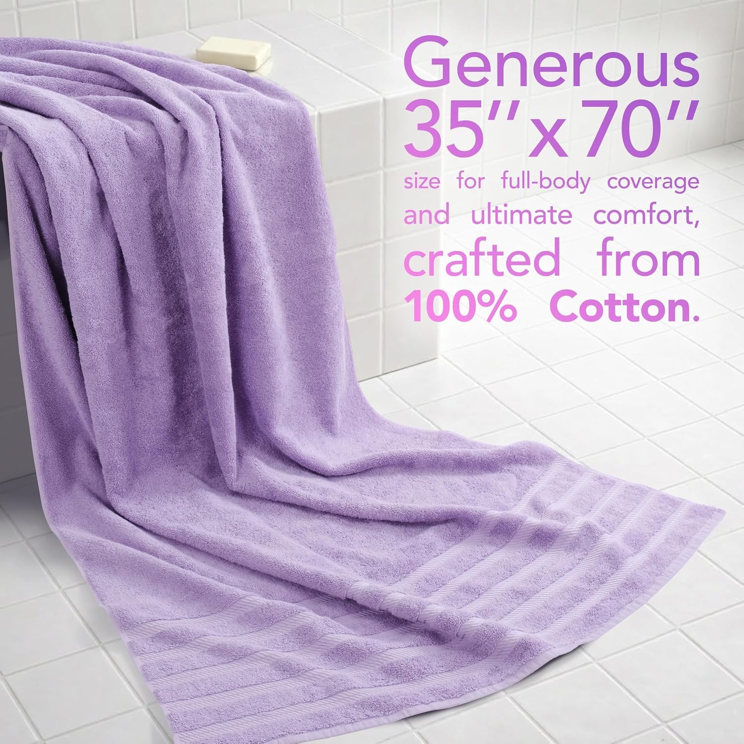 image:imageAmerican Soft Linen 100 Cotton Luxury Turkish Towels 4 PC Hand Towel Set Soft Absorbent Quick Dry OEKO Tex Standard 100 Certificated Durable Machine Washable Breathable Premium Hotel QualityLilac