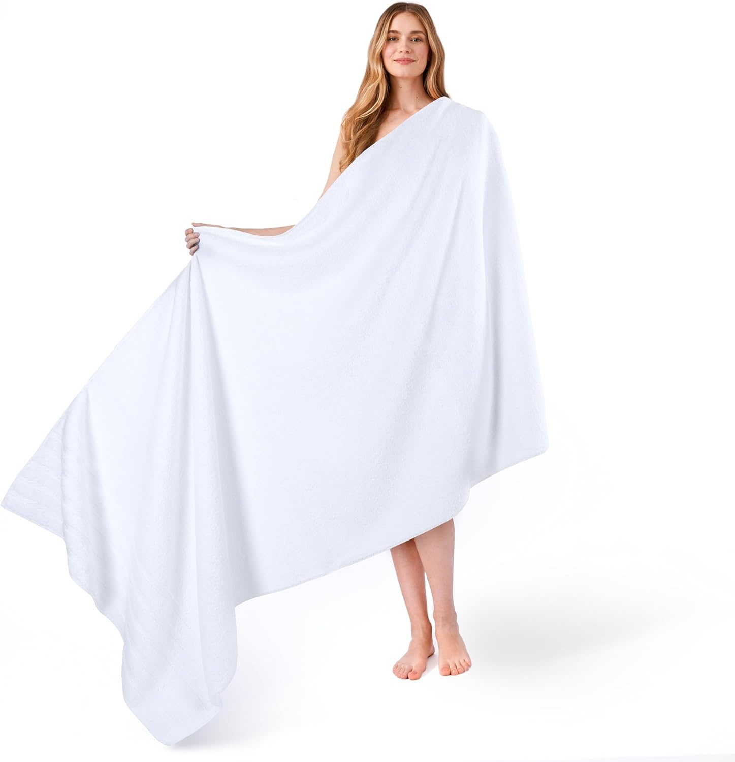 image:imageAmerican Soft Linen 100 Cotton Luxury Turkish Towels 4 PC Hand Towel Set Soft Absorbent Quick Dry OEKO Tex Standard 100 Certificated Durable Machine Washable Breathable Premium Hotel QualityBright White