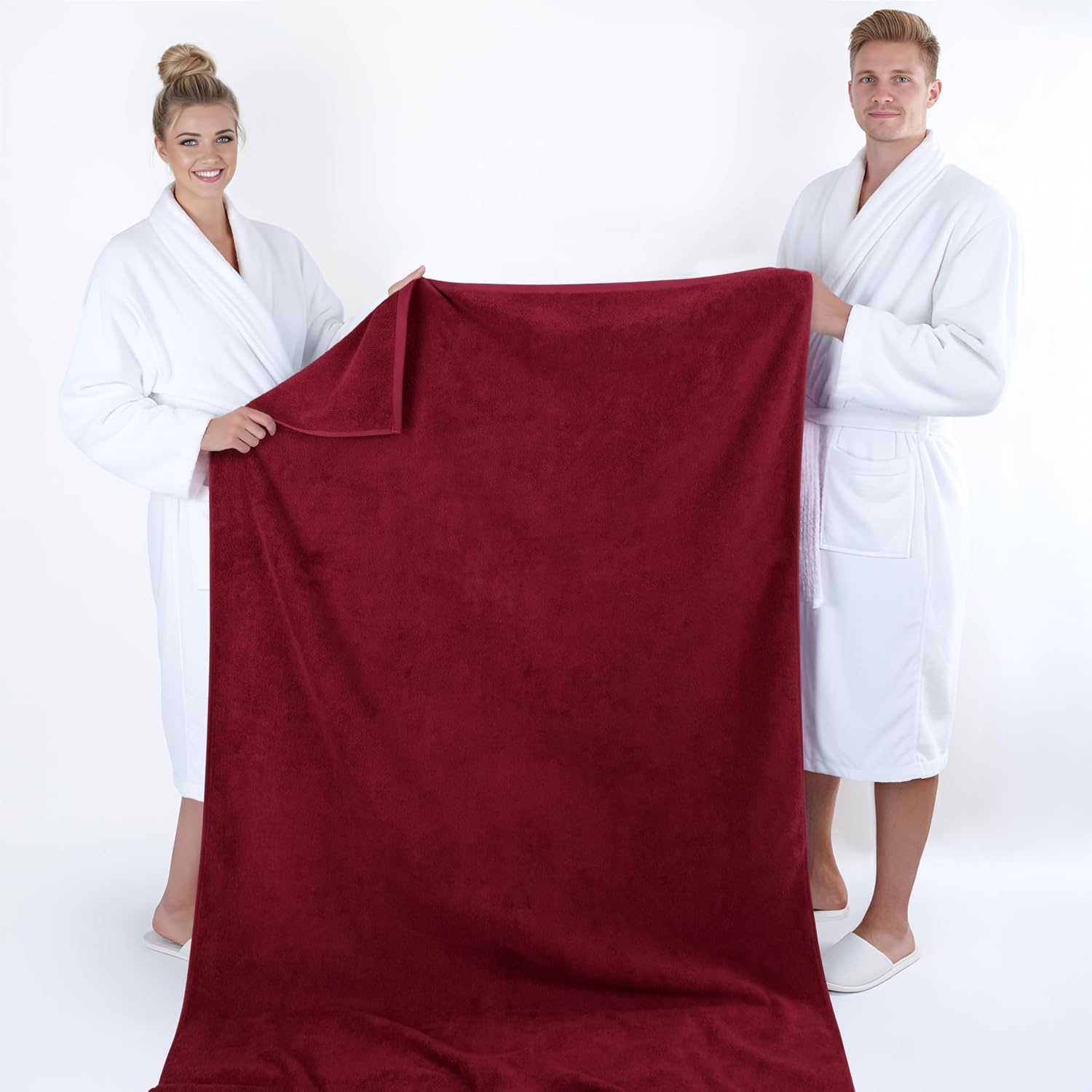 image:imageAmerican Soft Linen 100 Cotton Luxury Turkish Towels 4 PC Hand Towel Set Soft Absorbent Quick Dry OEKO Tex Standard 100 Certificated Durable Machine Washable Breathable Premium Hotel QualityBordeaux Red