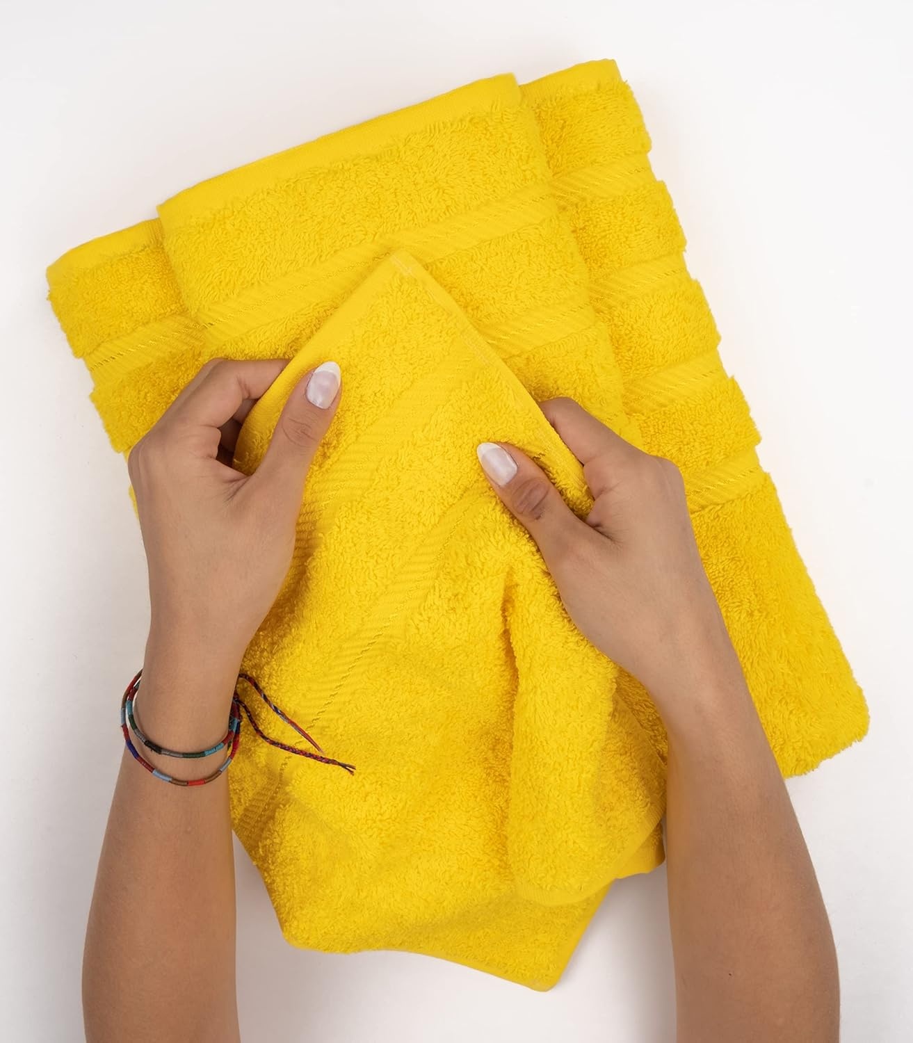 image:imageAmerican Soft Linen 100 Cotton Luxury Turkish Towels 4 PC Hand Towel Set Soft Absorbent Quick Dry OEKO Tex Standard 100 Certificated Durable Machine Washable Breathable Premium Hotel QualityLemon Yellow