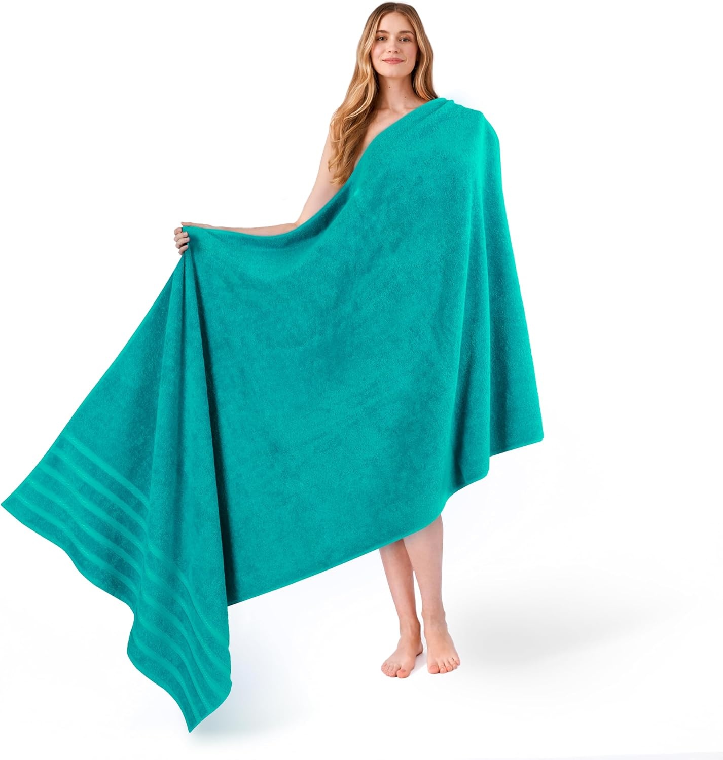 image:imageAmerican Soft Linen 100 Cotton Luxury Turkish Towels 4 PC Hand Towel Set Soft Absorbent Quick Dry OEKO Tex Standard 100 Certificated Durable Machine Washable Breathable Premium Hotel QualityTurquoise Blue