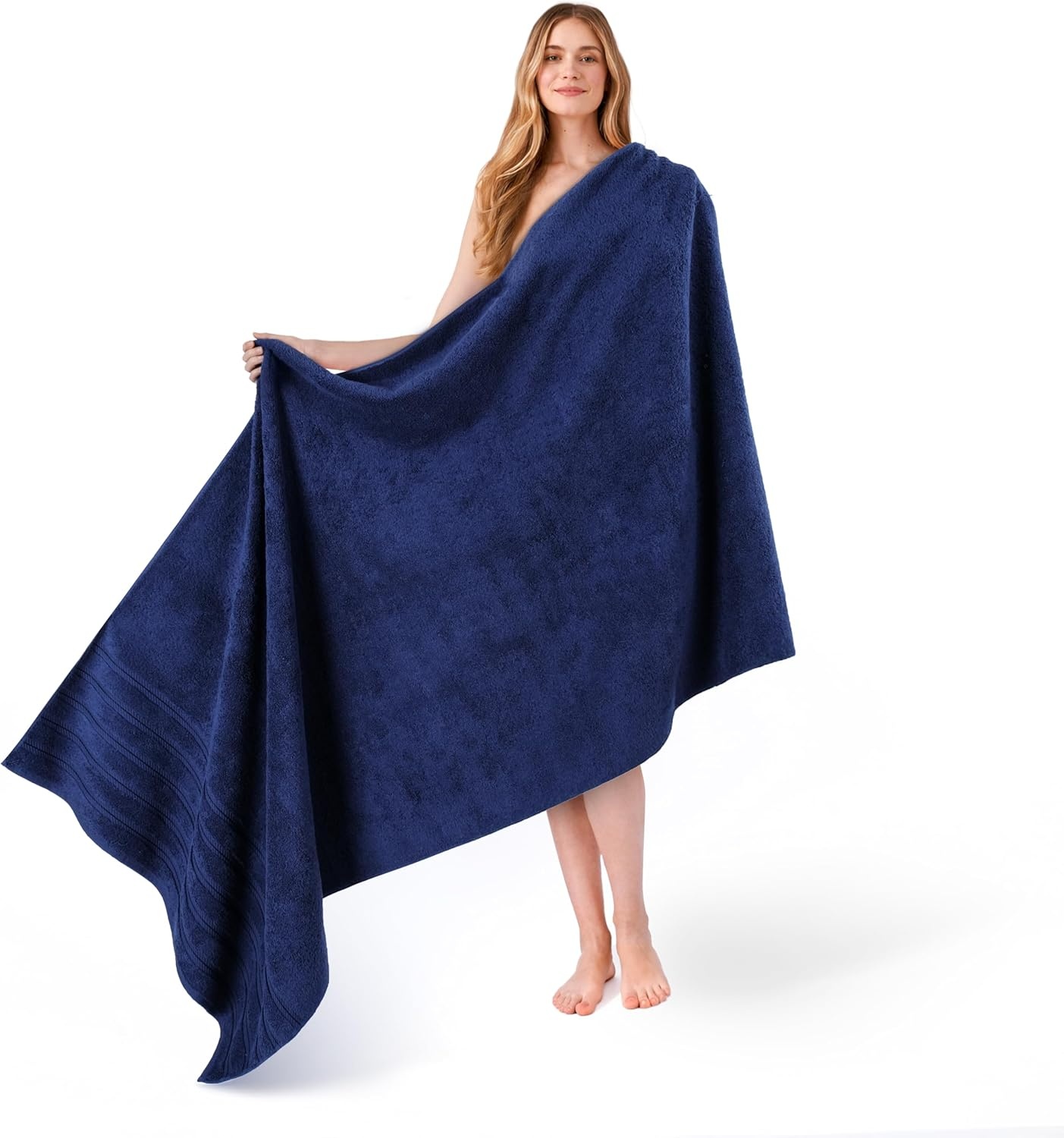 image:imageAmerican Soft Linen 100 Cotton Luxury Turkish Towels 4 PC Hand Towel Set Soft Absorbent Quick Dry OEKO Tex Standard 100 Certificated Durable Machine Washable Breathable Premium Hotel QualityNavy Blue