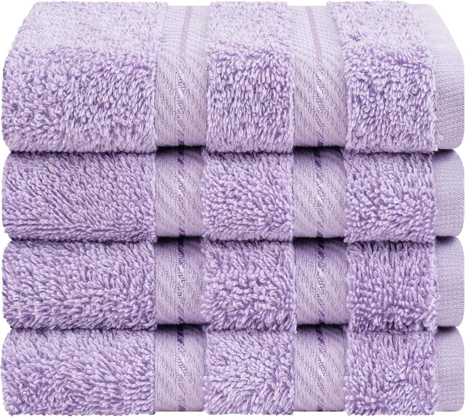 image:imageAmerican Soft Linen 100 Cotton Luxury Turkish Towels 4 PC Hand Towel Set Soft Absorbent Quick Dry OEKO Tex Standard 100 Certificated Durable Machine Washable Breathable Premium Hotel QualityLilac