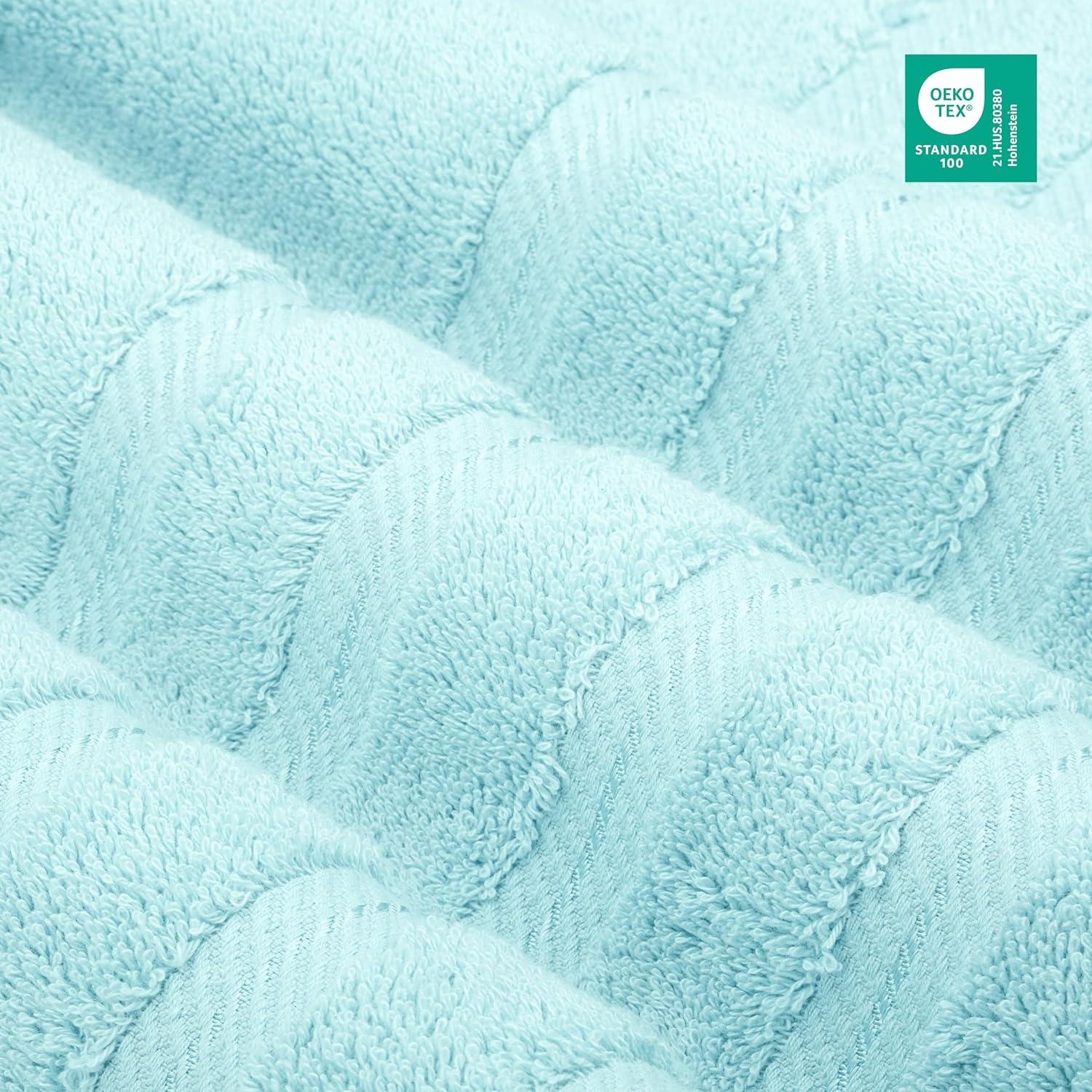 image:imageAmerican Soft Linen 100 Cotton Luxury Turkish Towels 4 PC Hand Towel Set Soft Absorbent Quick Dry OEKO Tex Standard 100 Certificated Durable Machine Washable Breathable Premium Hotel QualityDuck Egg Blue