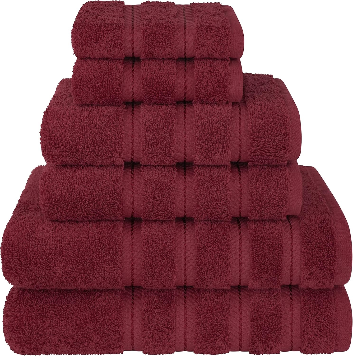 image:imageAmerican Soft Linen 100 Cotton Luxury Turkish Towels 4 PC Hand Towel Set Soft Absorbent Quick Dry OEKO Tex Standard 100 Certificated Durable Machine Washable Breathable Premium Hotel QualityBordeaux Red