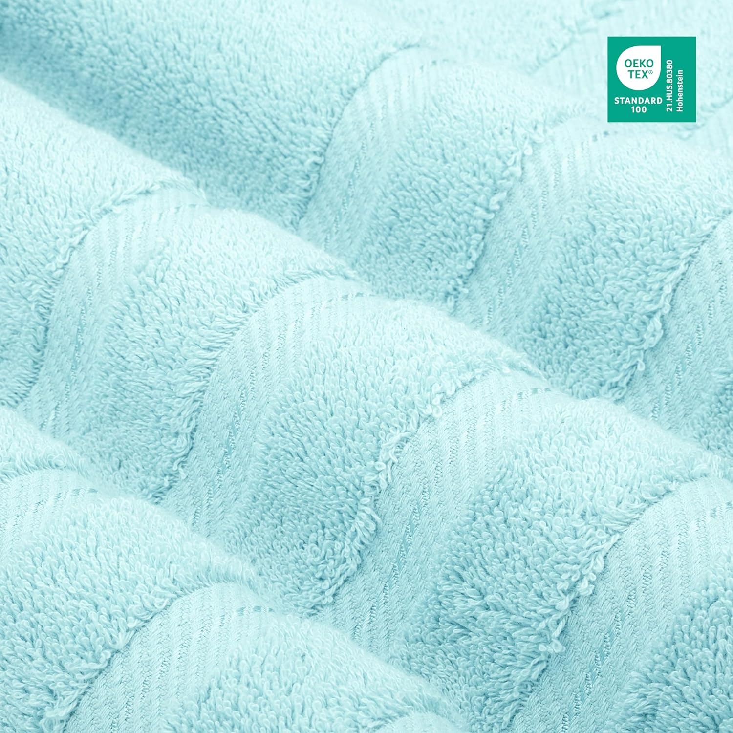 image:imageAmerican Soft Linen 100 Cotton Luxury Turkish Towels 4 PC Hand Towel Set Soft Absorbent Quick Dry OEKO Tex Standard 100 Certificated Durable Machine Washable Breathable Premium Hotel QualityDuck Egg Blue