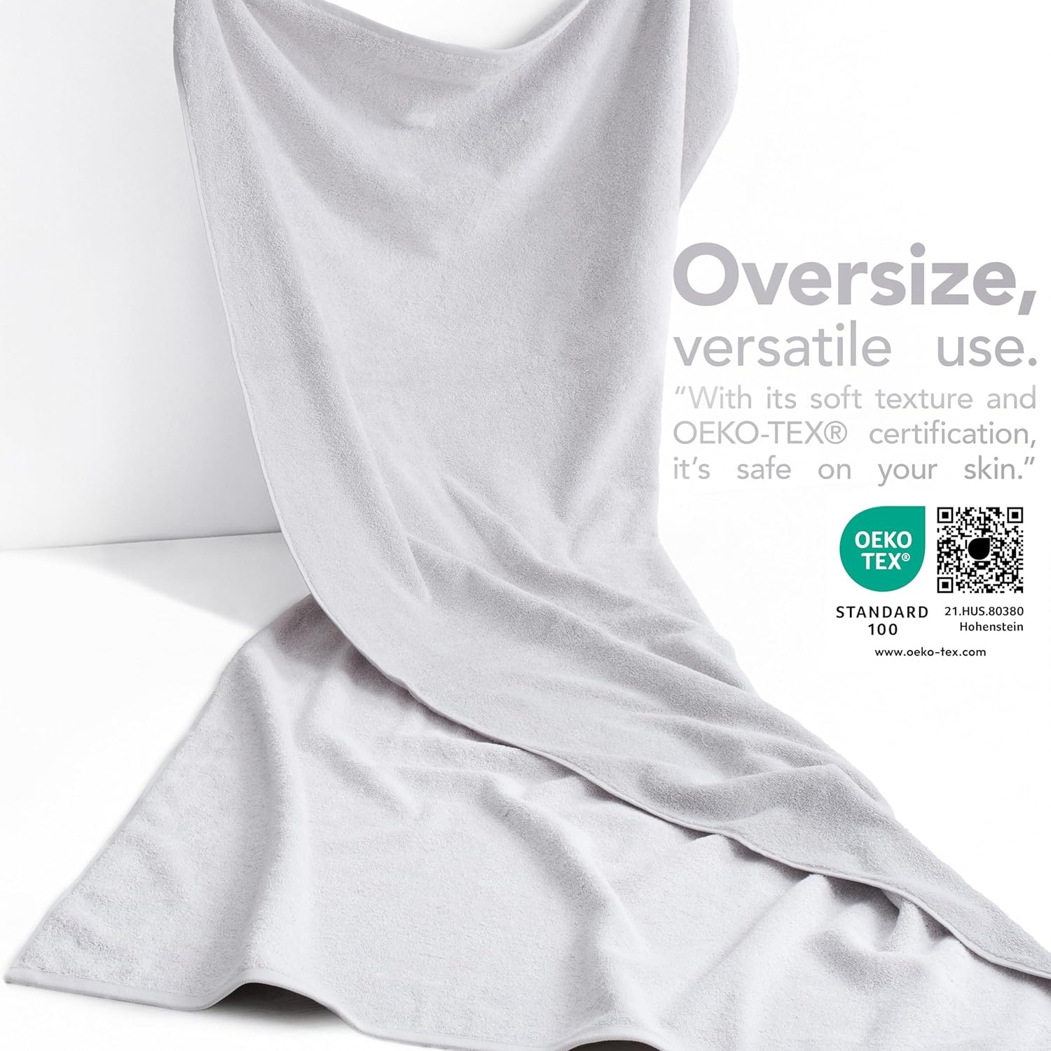 image:imageAmerican Soft Linen 100 Cotton Luxury Turkish Towels 4 PC Hand Towel Set Soft Absorbent Quick Dry OEKO Tex Standard 100 Certificated Durable Machine Washable Breathable Premium Hotel QualitySilver Gray