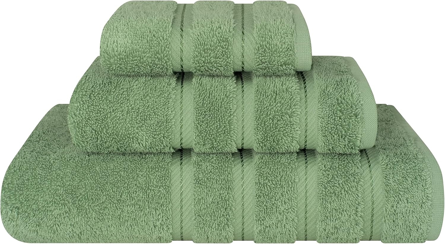 image:imageAmerican Soft Linen 100 Cotton Luxury Turkish Towels 4 PC Hand Towel Set Soft Absorbent Quick Dry OEKO Tex Standard 100 Certificated Durable Machine Washable Breathable Premium Hotel QualitySage Green