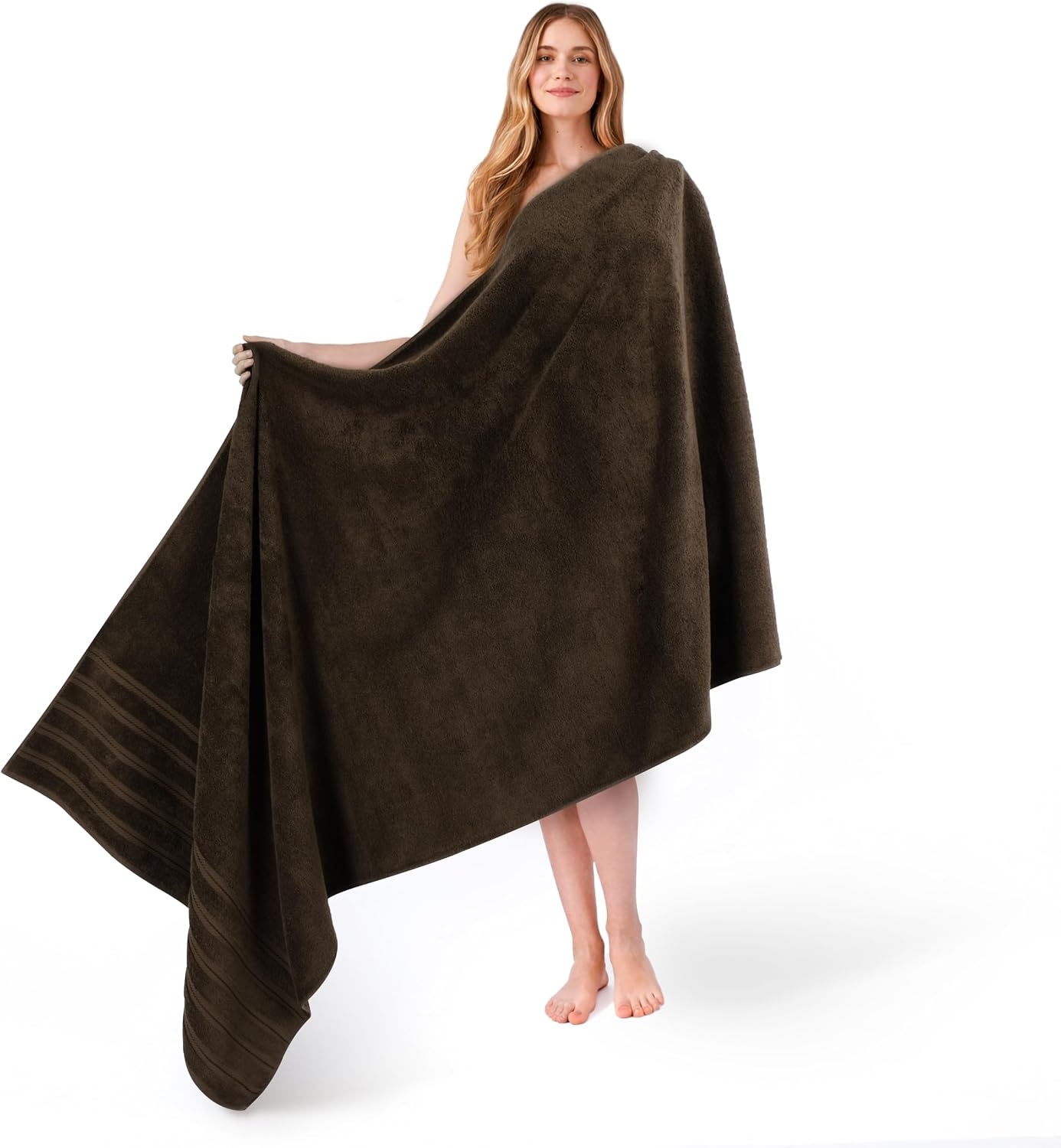 image:imageAmerican Soft Linen 100 Cotton Luxury Turkish Towels 4 PC Hand Towel Set Soft Absorbent Quick Dry OEKO Tex Standard 100 Certificated Durable Machine Washable Breathable Premium Hotel QualityChocolate Brown